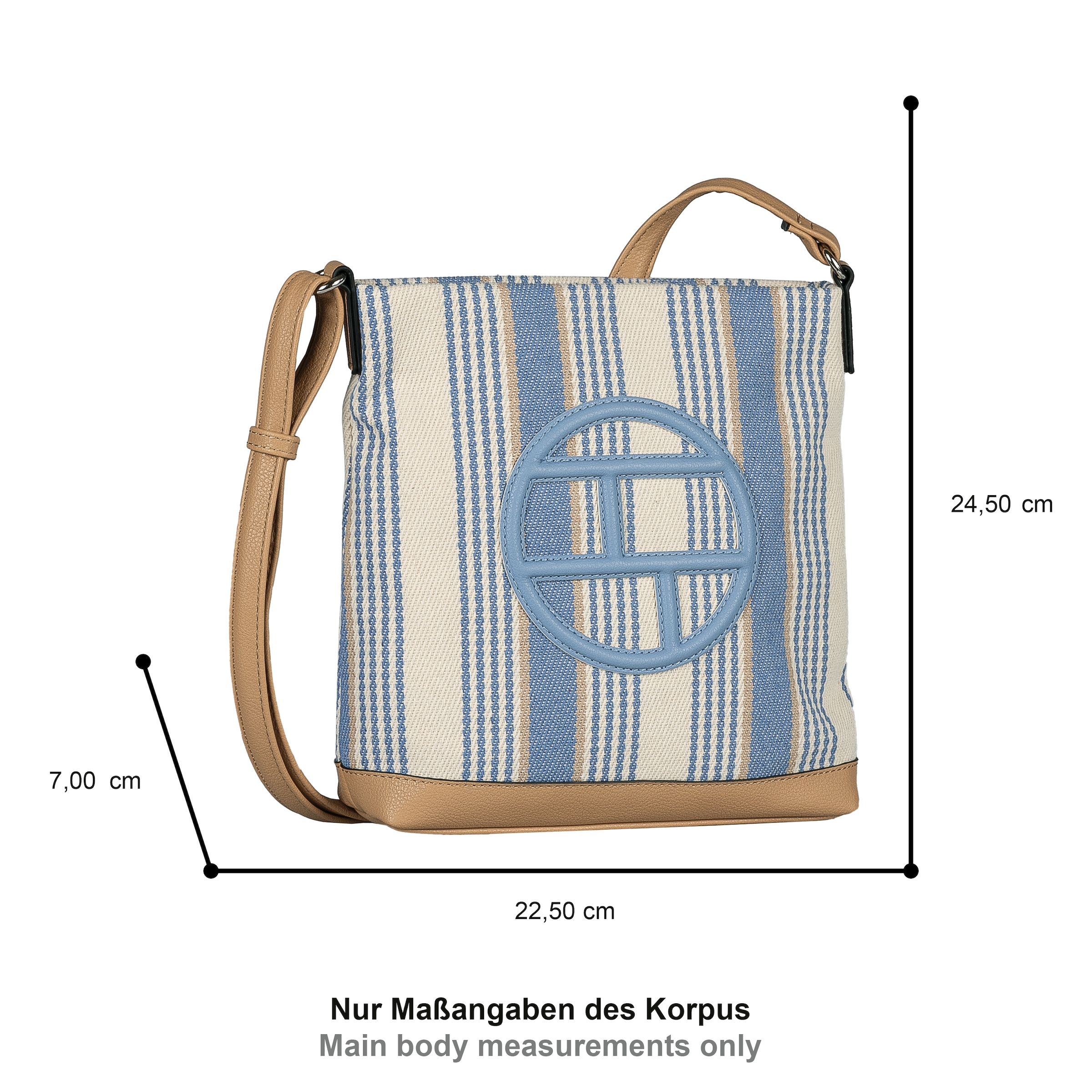 TOM TAILOR Umhängetasche »Gilda« Damen Schultertasche in sommerlichem Streifen-Look
