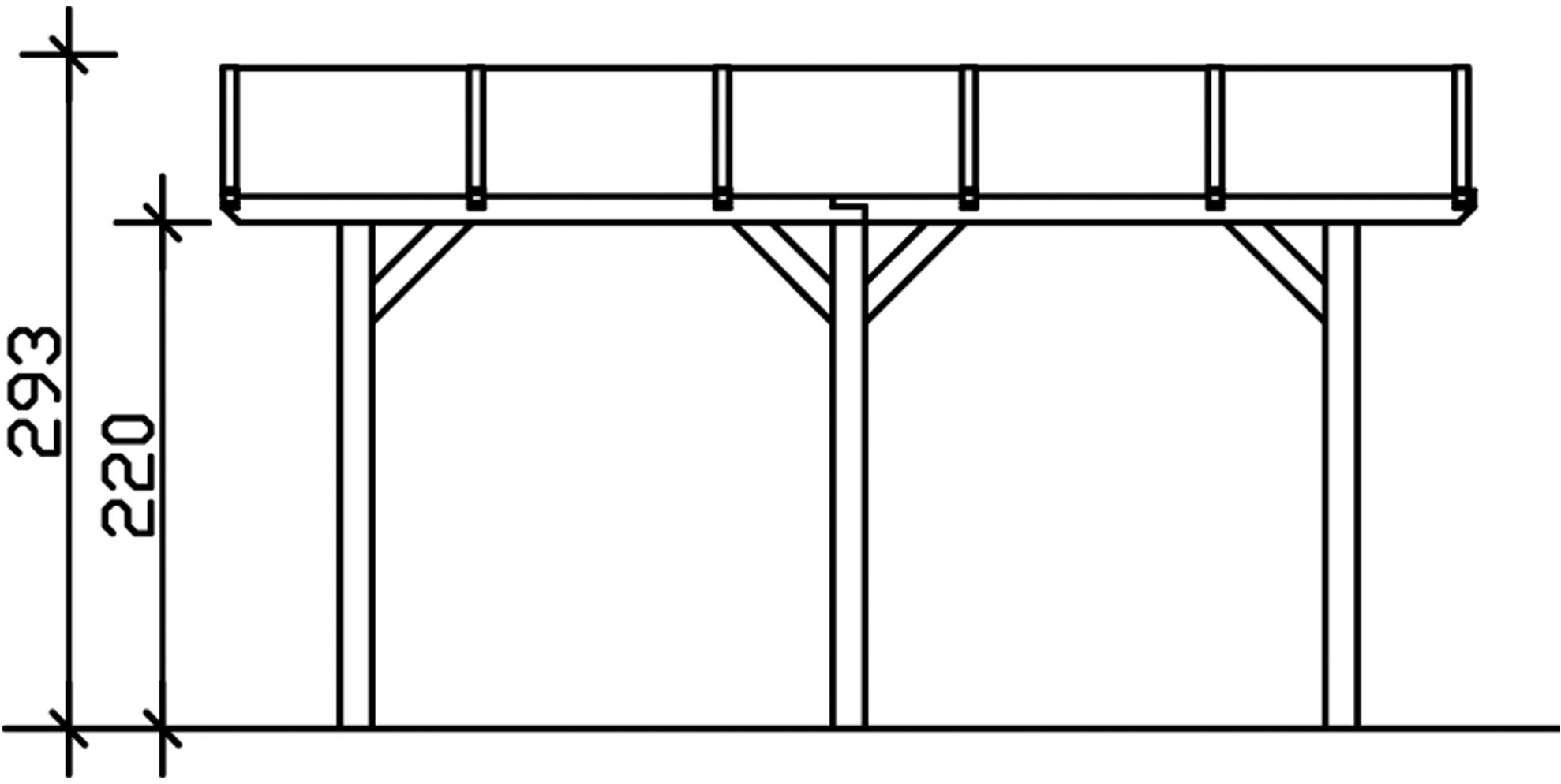 Skanholz Einzelcarport »Franken«, Holz, 300 cm, Anthrazit