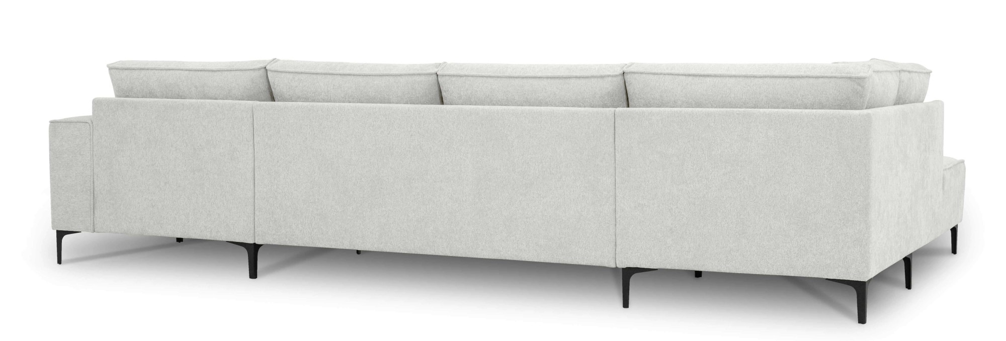 Places of Style Wohnlandschaft »XXL Sofa Oland, Struktur, Flachgewebe, Luxus-Microfaser, Boucle«, U-Form, 345 cm, Wellenunterfederung, Skandi-Design, Metallfüße