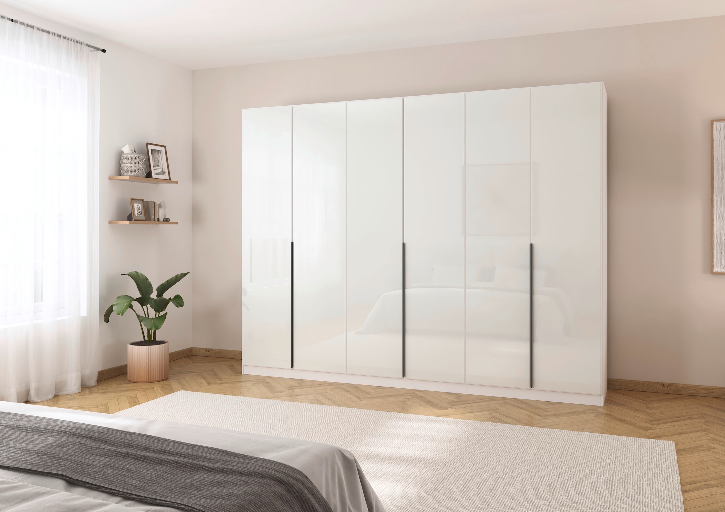 rauch Drehtürenschrank »Kleiderschrank Kleiderschränke Schrank Garderobe AGORDO mit Glasfront«, (in zwei Griff-Farben), durchdachte Innenausstattung, in 6 Breiten und 2 Höhen MADE IN GERMANY