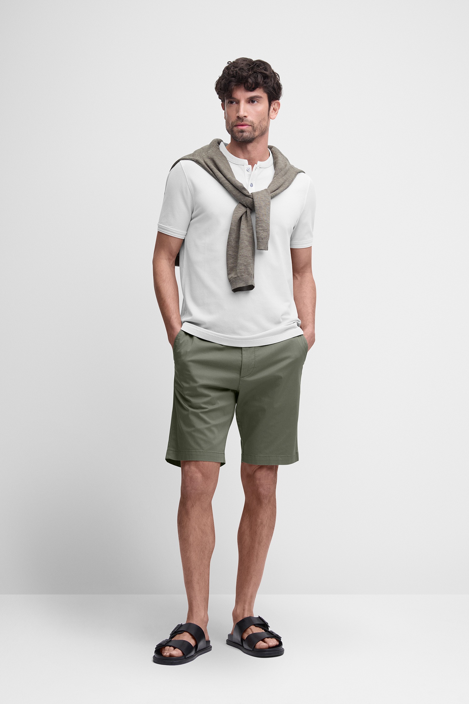 Thumbnail - Cinque T-Shirt "CILANO" Rundhalsausschnitt mit kurzer Knopfleiste, Relaxed Fit