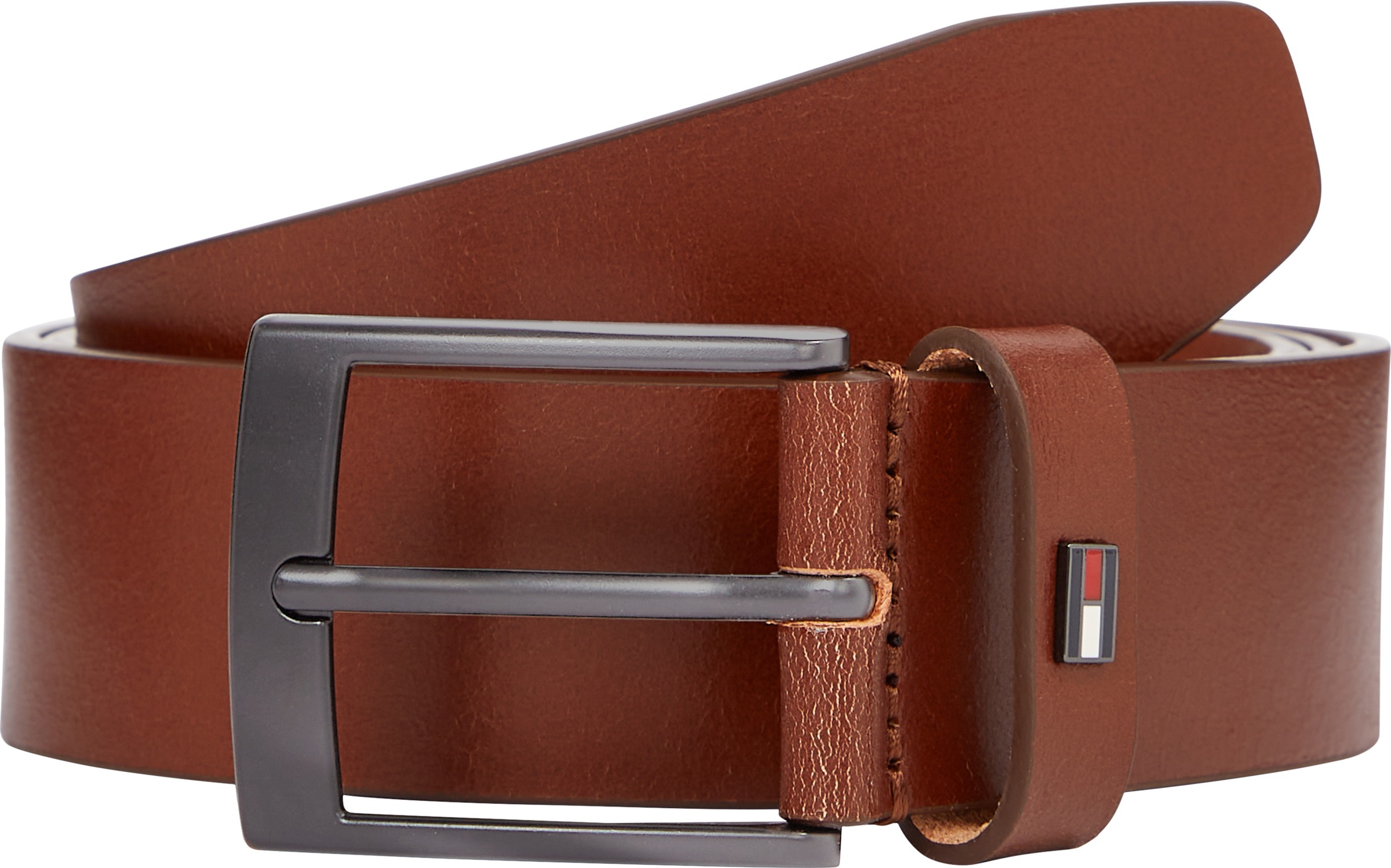Tommy Hilfiger Ledergürtel »ADAN 3.5 EXT«, Metalllogopatch, Einfachdornschnalle