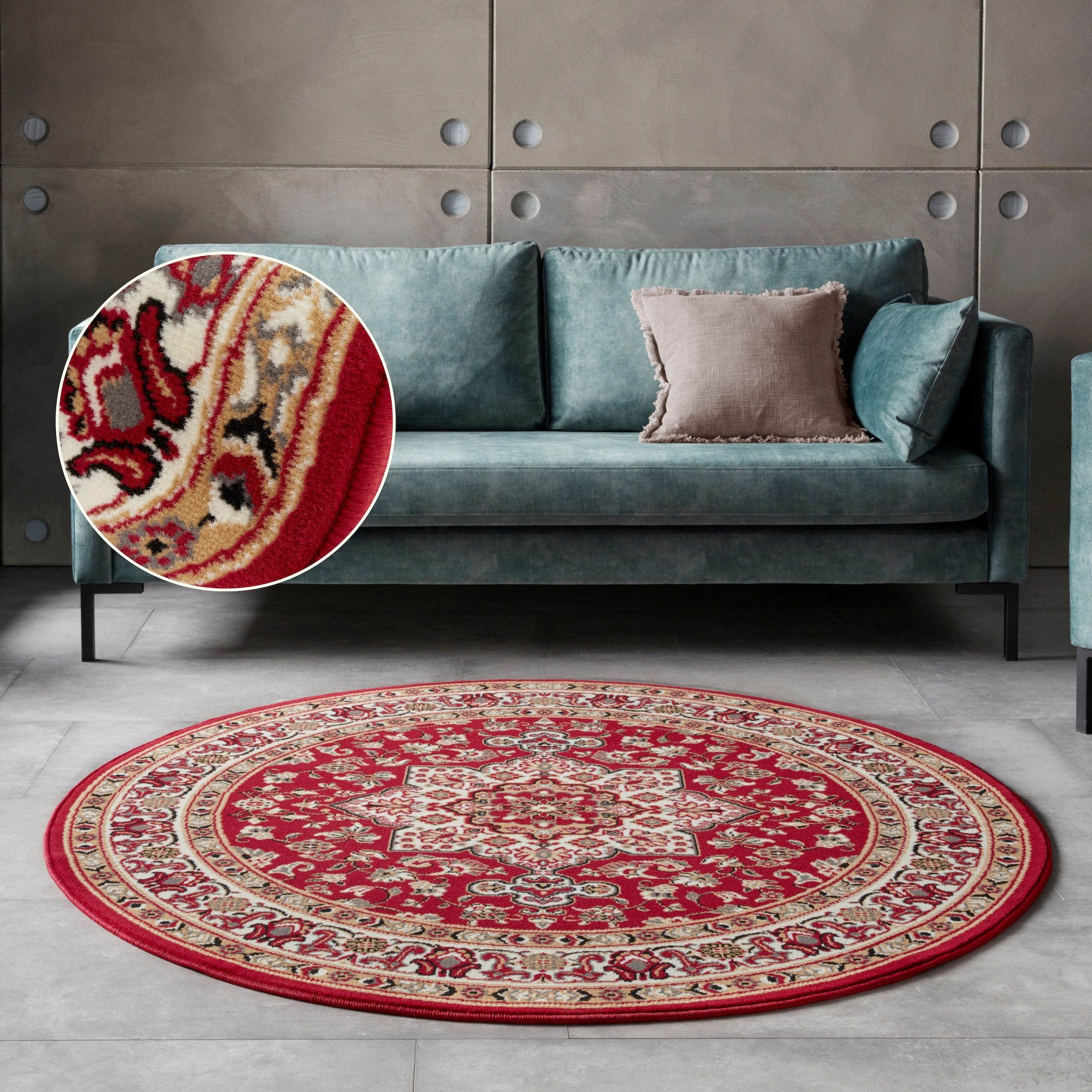 Kurzflor, Orient, Teppich, Vintage, Esszimmer, Wohnzimmer, Flur