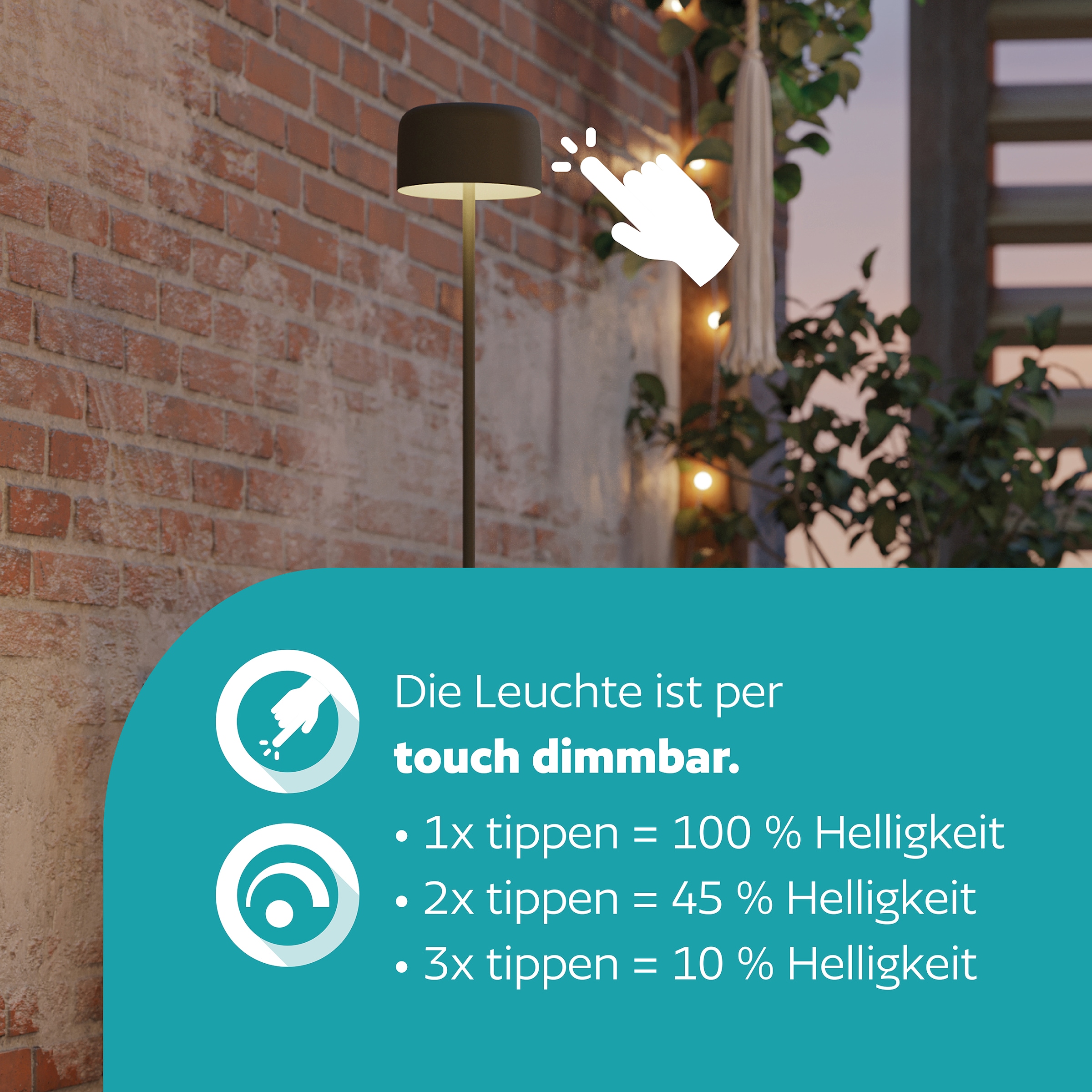 EGLO Stehlampe »ROCCANOVA-L Stehlampe - Stahl - SOLAR-LED - 2,8W - IP44« LED-Modul 1 Stk. Warmweiß Standleuchte, Leselampe, Wohzimmer, Schlafzimmer, H120 x Ø13,5 cm