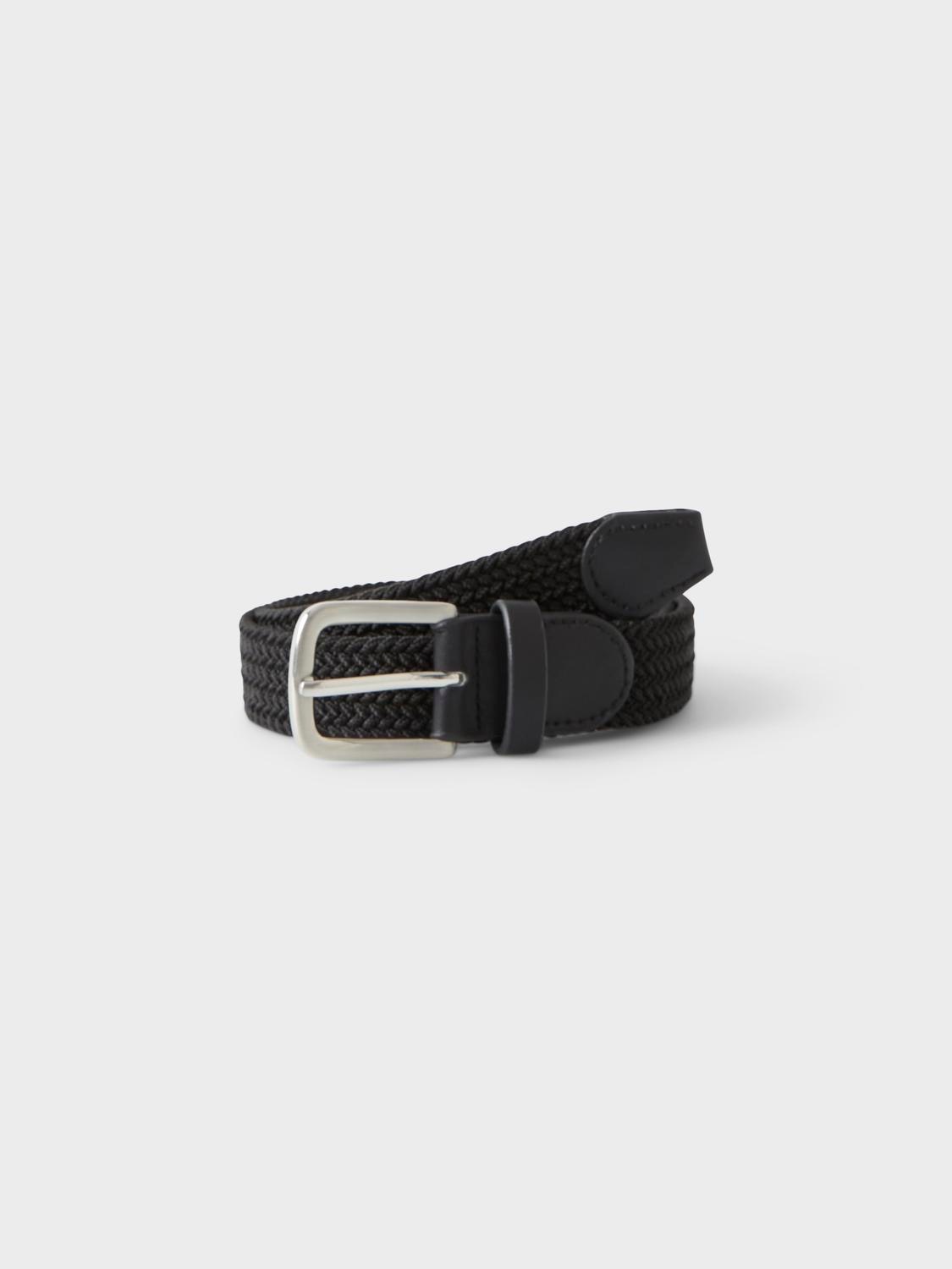 NAME IT Jungen Flechtgürtel "NKMSIECE BELT NOOS", schwarz, Gr. 75, unifarben mit Farbeinsatz, Web, Kunstfaser, Gürtel