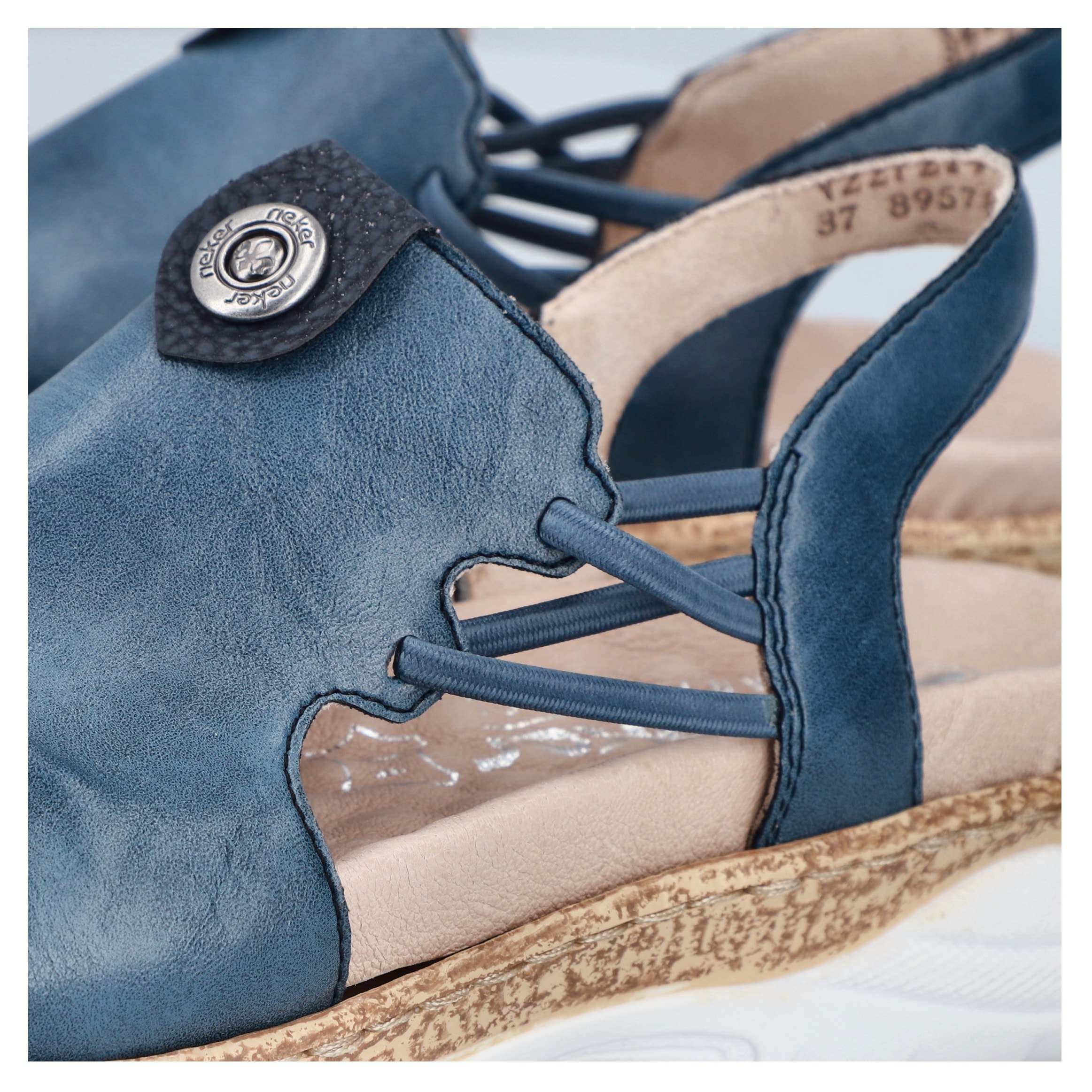 Rieker Sandale, Sommerschuh, Sandalette, Schlupfschuh mit seitlichen Gummizügen