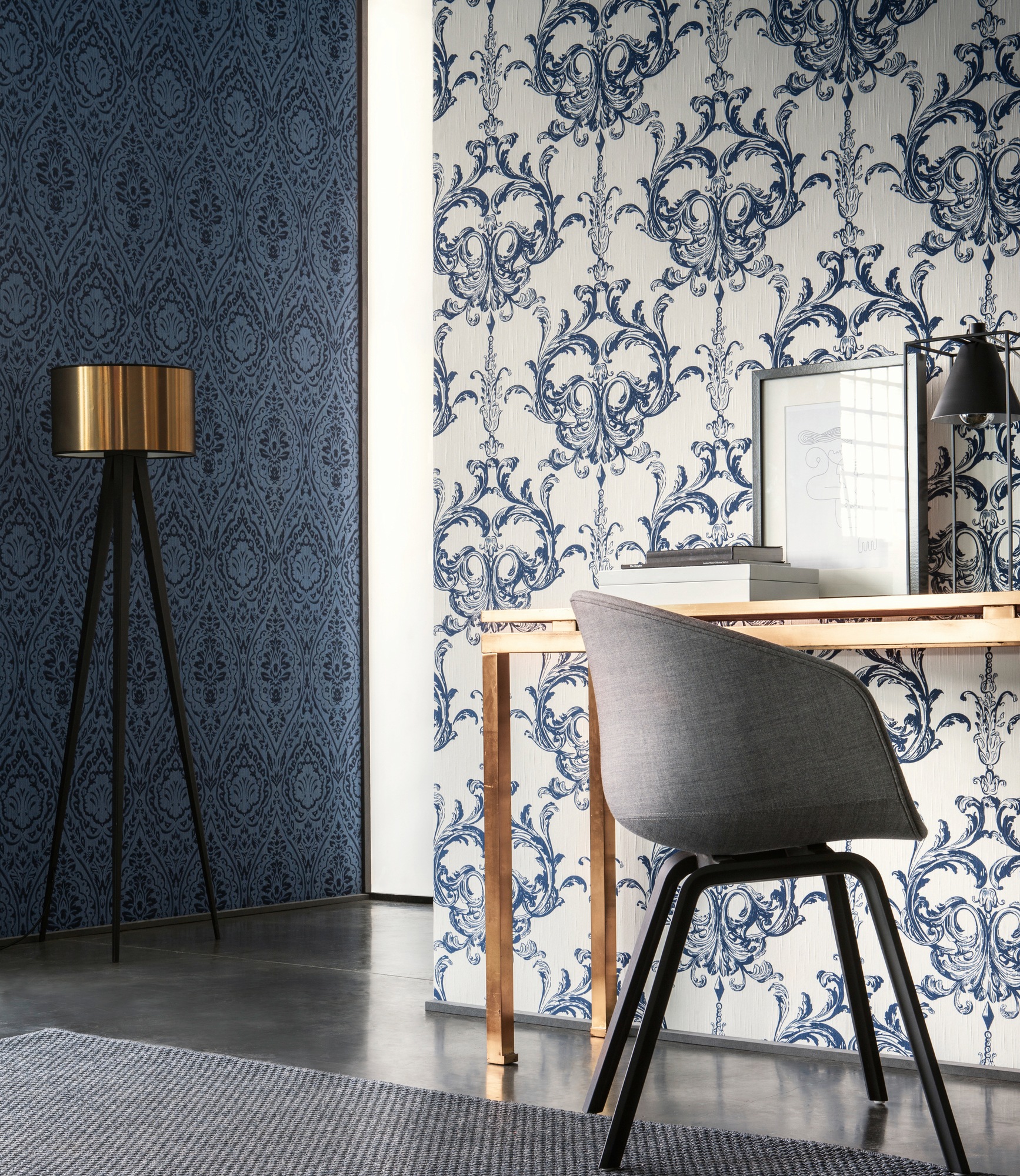 Architects Paper Textiltapete »Tessuto«, Barock-ornamental-gemustert, Tapete Streifen Tapeten Wohnzimmer Schlafzimmer Küche modern Flur Büro