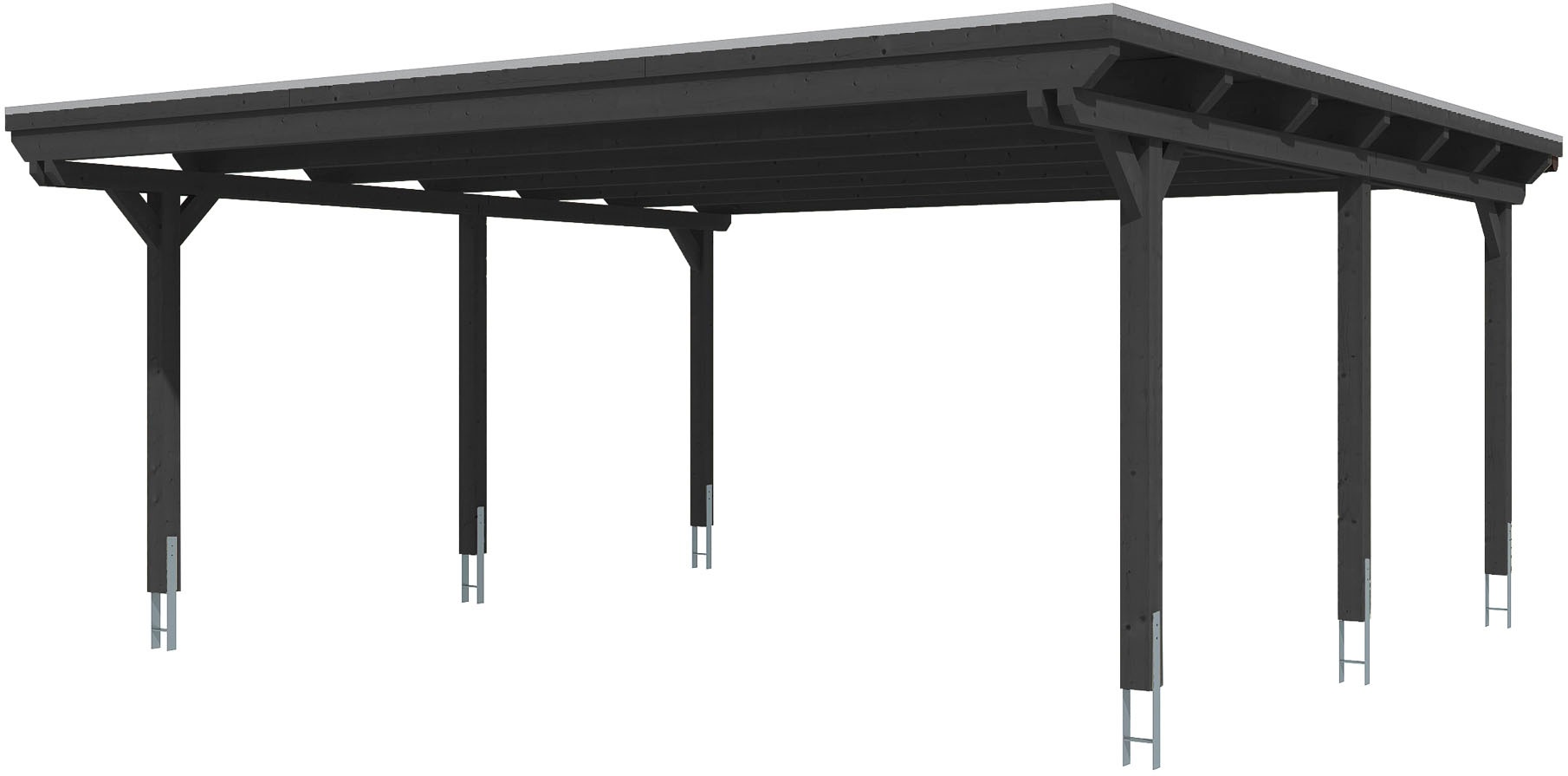 Skanholz Doppelcarport "Emsland" Leimholz 550 cm Anthrazit