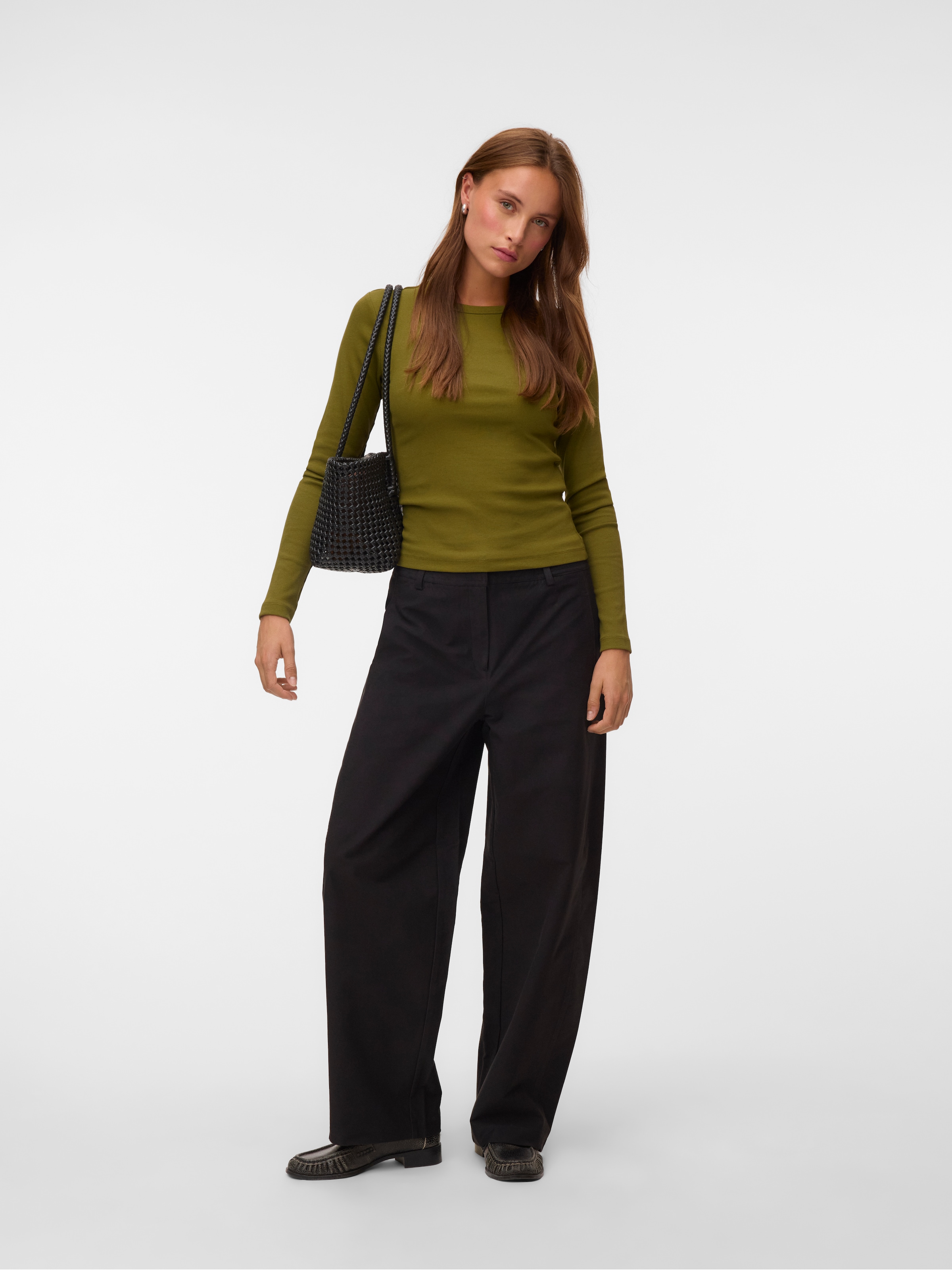 Vero Moda Langarmshirt »VMCHLOE LS SHORT TOP JRS NOOS« Baumwollmischung, slim fit
