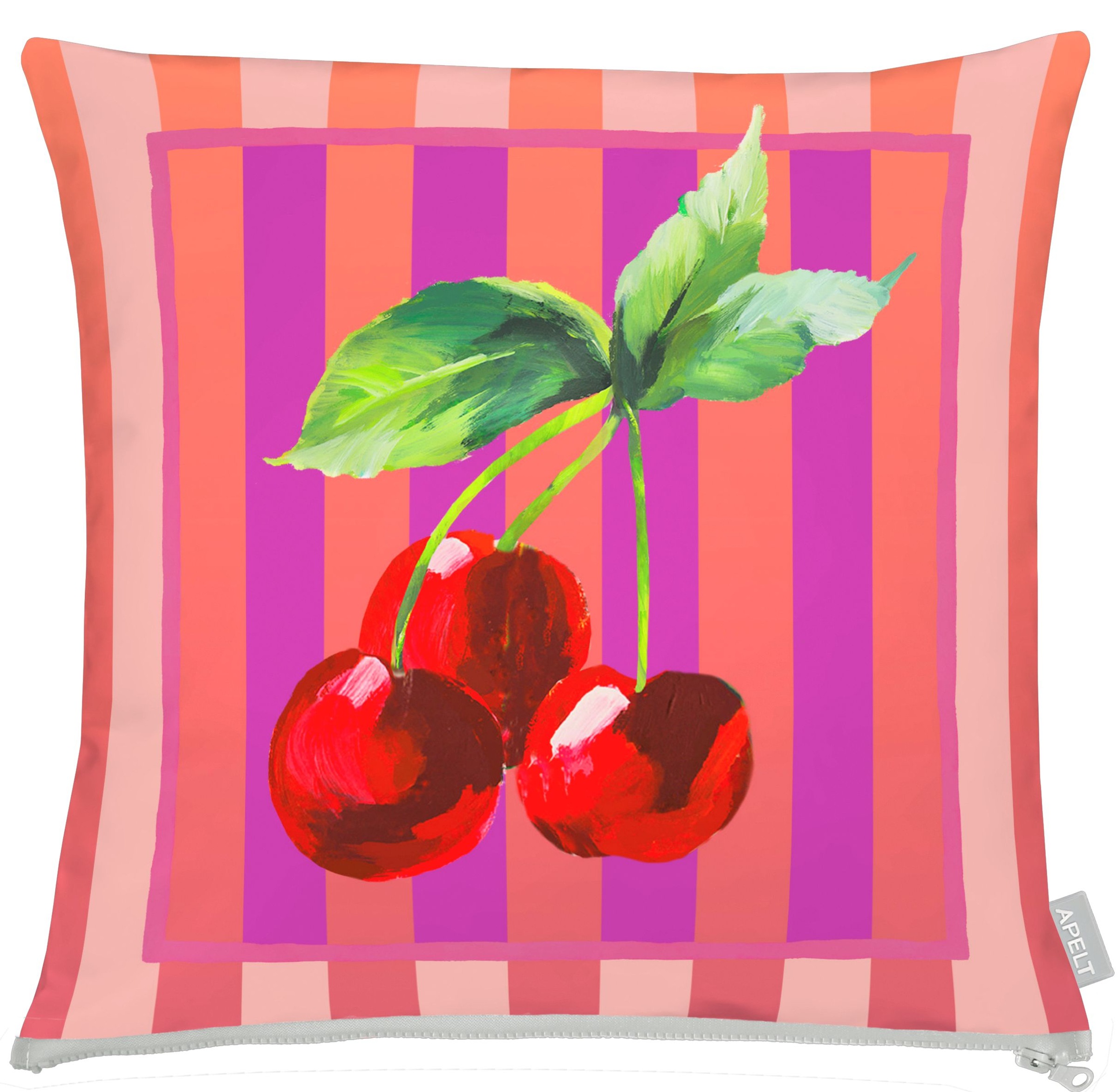 Dekokissen APELT, B:48cm H:10cm L:48cmrot, pink, bedruckt, Obermaterial: 75% Baumwolle, 25% Polyester. Füllung: 100% Polyester,