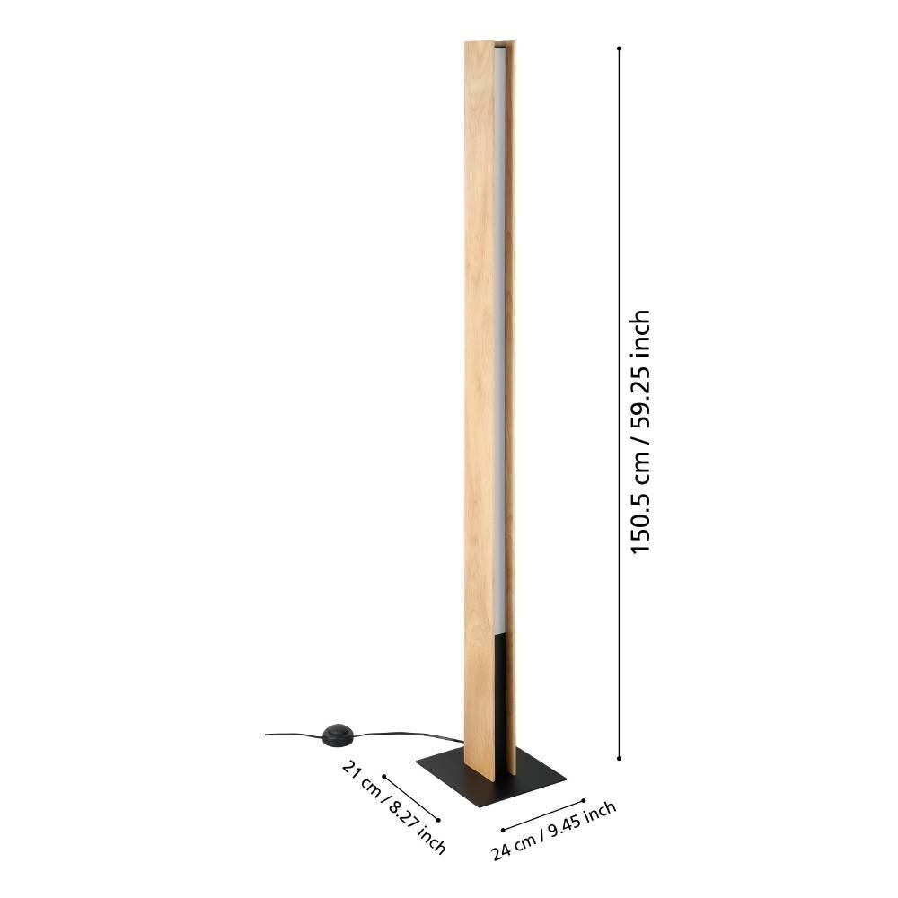 EGLO Stehlampe »ANCHORENA-Z«, 1 flammig, Leuchtmittel LED-Modul | LED wechselbar, ZigBee, App und Sprachsteuerung Alexa, RGB, FSC100HB, dimmbar, Holz