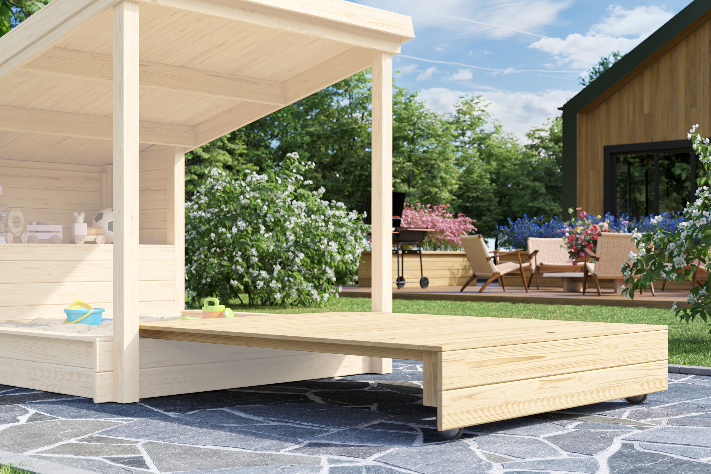 Nordic Holz Deckel "Passend zu Kinderspielhaus Pippi 1" BxL: 145x165 cm günstig online kaufen