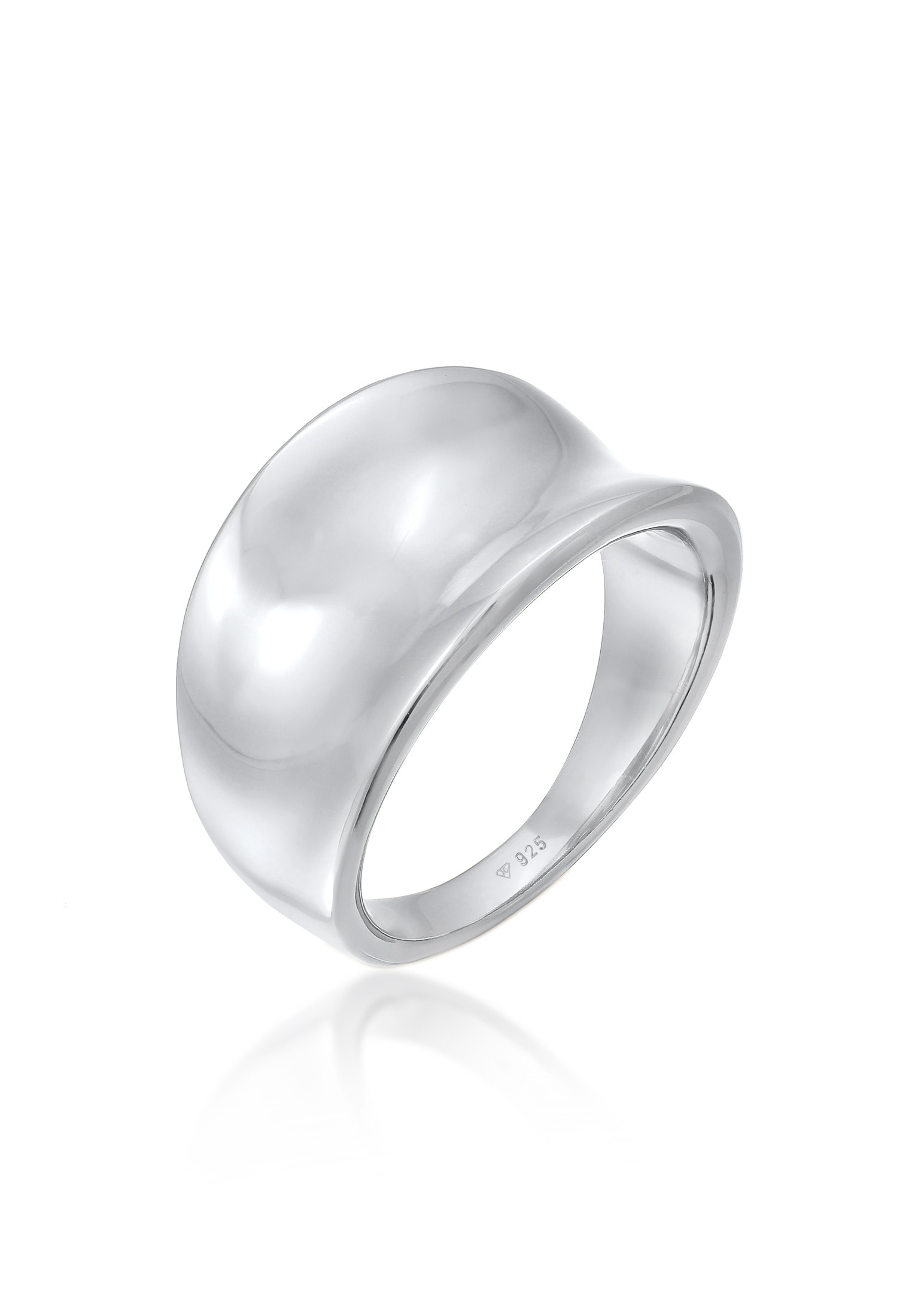 ELLI Damen Siegelring "Ring Basic Schick Oval 925 Silber", 58, ohne Stein, Silber 925 (Sterlingsilber), silber, Silber 925 (Sterlingsilber),