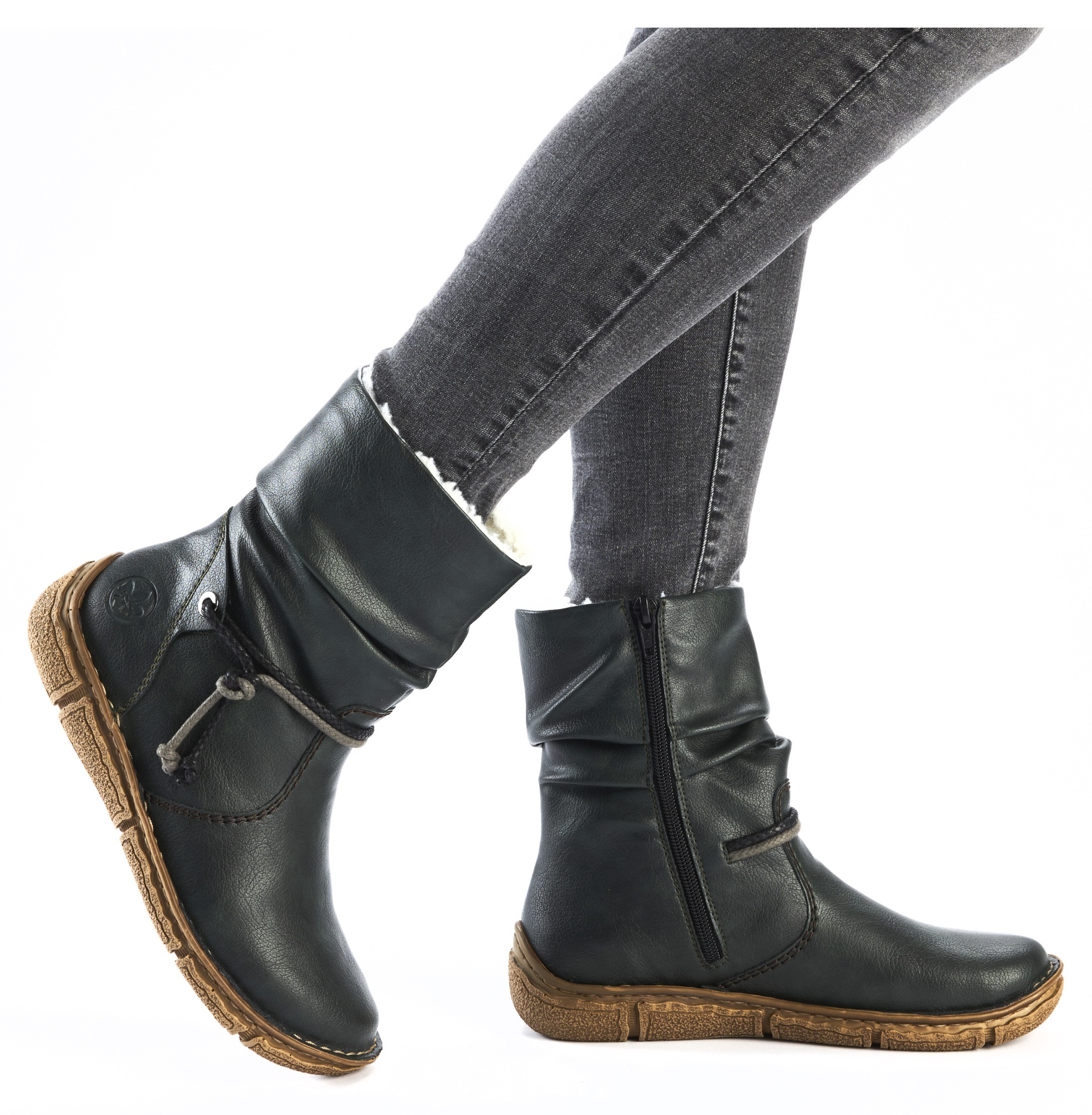 Rieker Winterboots, Winterstiefelette, slouchy Schaft, Reißverschluss, mit Warmfutter
