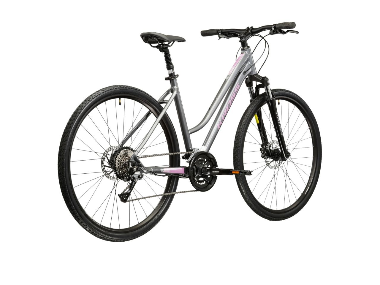 Kross Crossrad »KROSS Crossrad Damen 28" Evado 4.0 grau 16 Gänge« 16 Gang Shimano ACERA M3020 Schaltwerk Kettenschaltung
