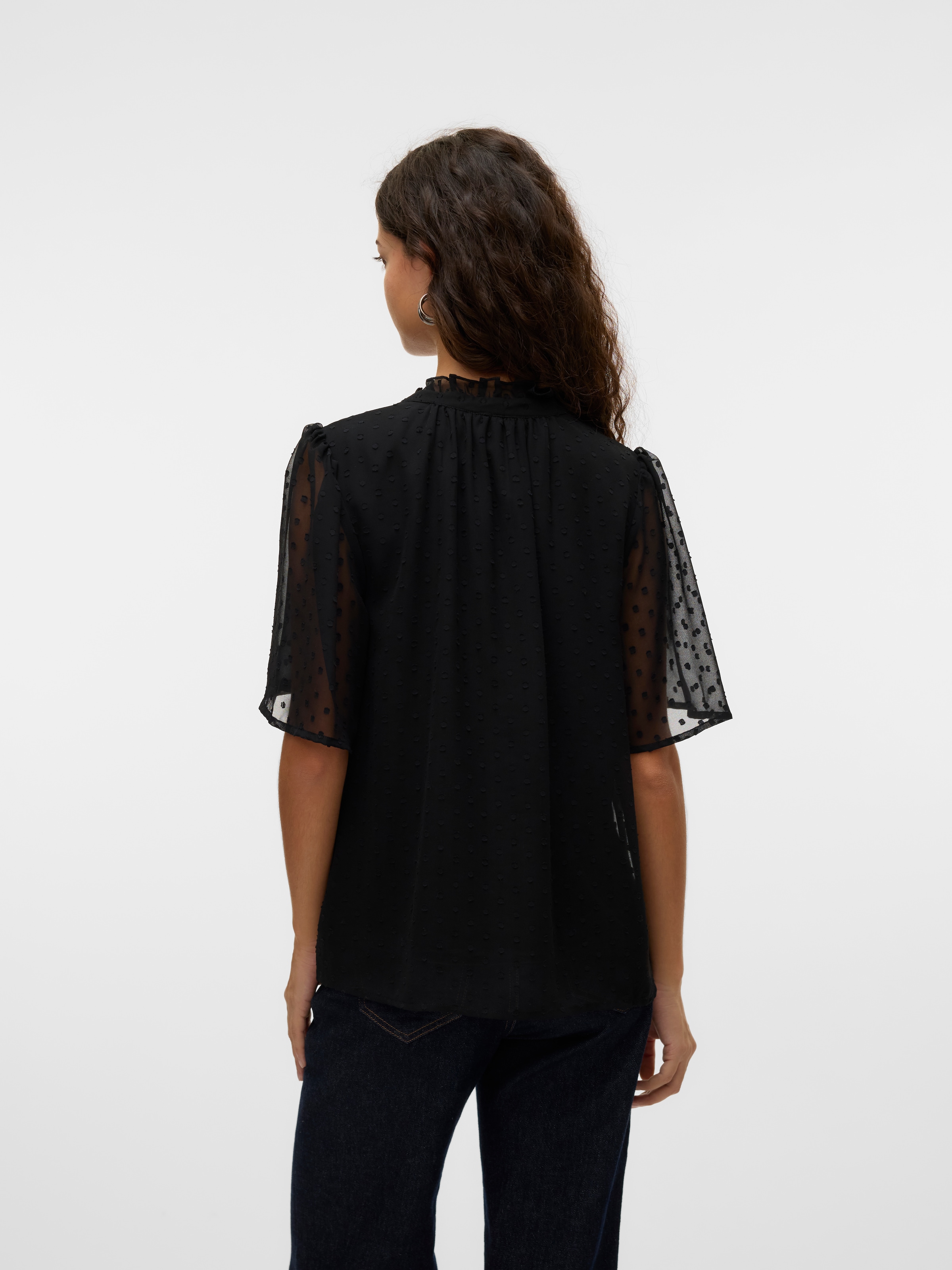 Vero Moda Spitzenbluse »VMLEAH SS LACE TOP WVN GA NOOS«