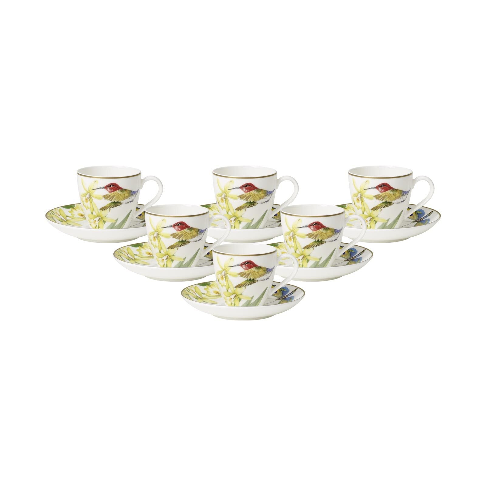 Villeroy & Boch Tasse "Espressotassen mit Untertassen Amazonia Anmut 100 ml 6er Set bunt"