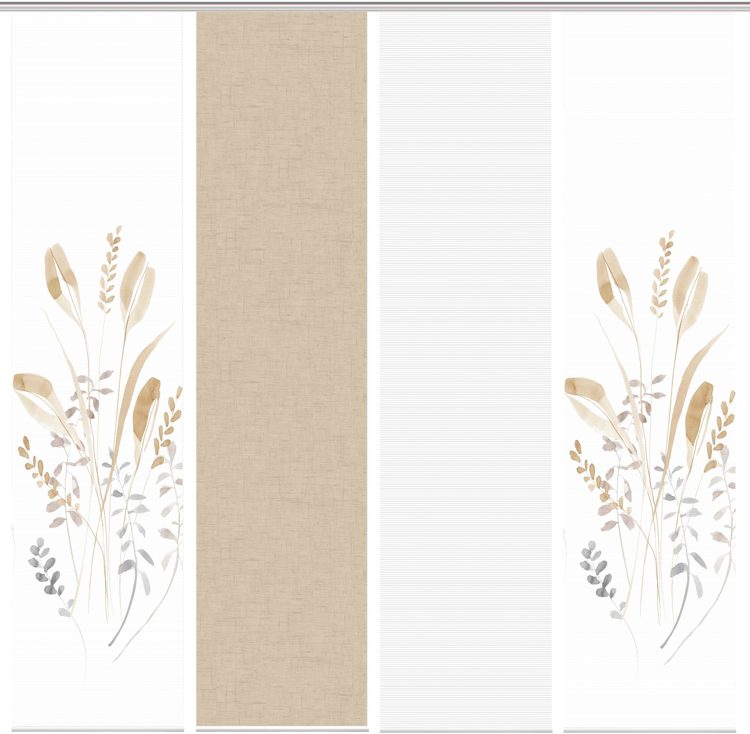 Thumbnail - Vision S Schiebegardine "AYENE 4er SET" Paneelwagen 4 Stk. tlg. Schiebevorhang Digidruck 4er Set AYENE