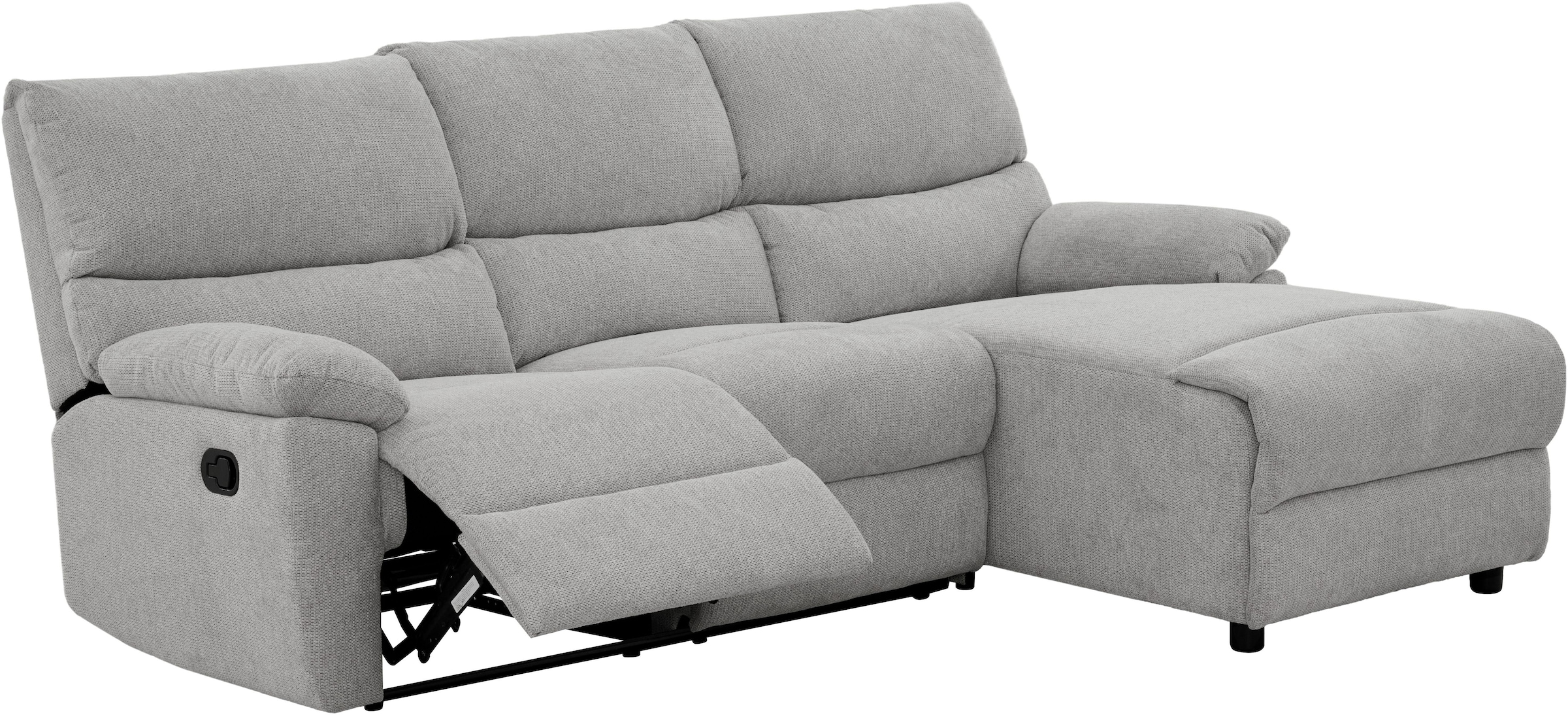 Home affaire Ecksofa »LANNOY, L-Form,  233cm, manuelle u. elektrische Funktion, mit USB A/C,« Liegefunktion 105°-150°, Federkern, Struktur fein