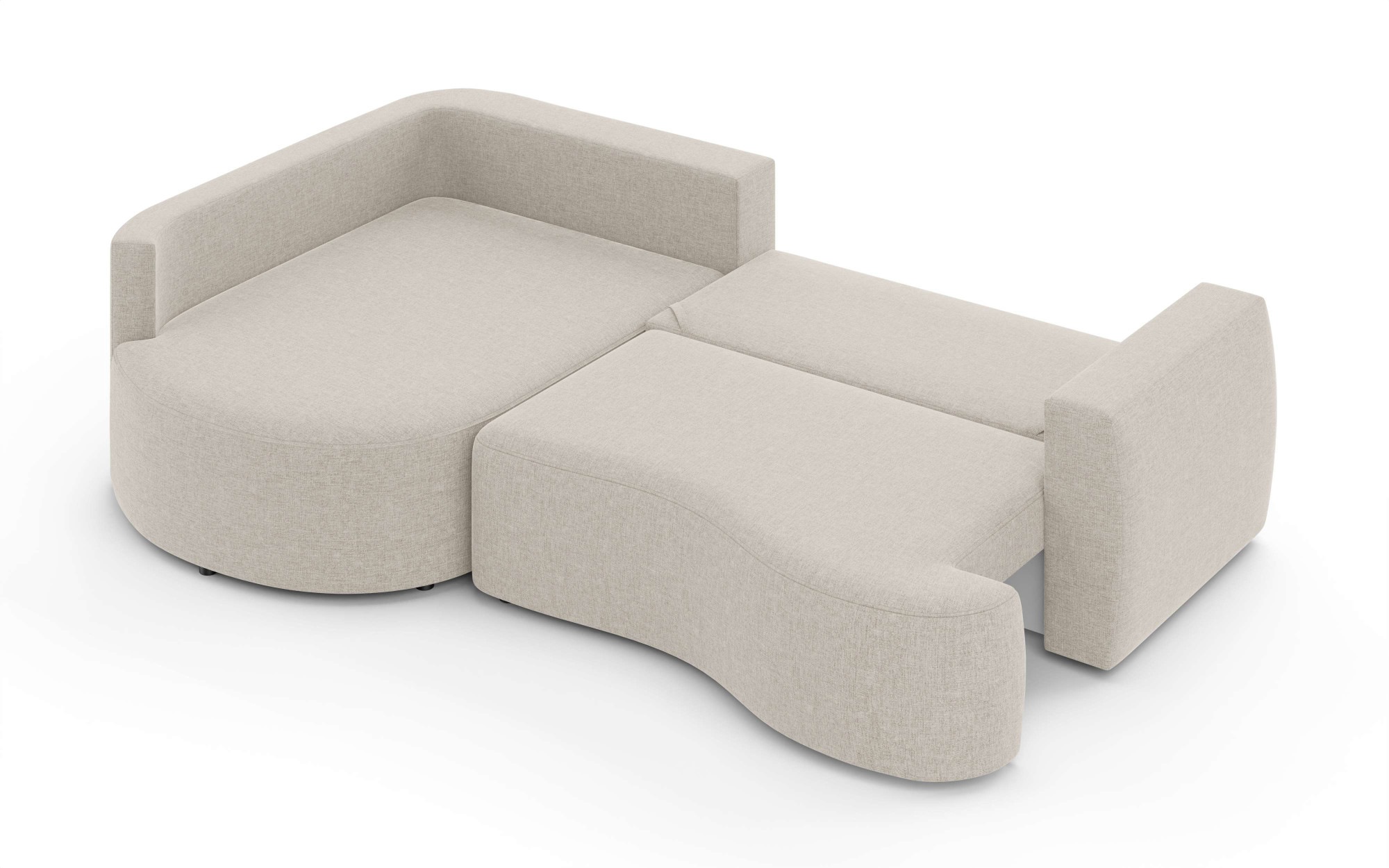 INOSIGN Ecksofa »Kahekili, Schlafsofa mit Bettkasten, Maße B/T/H: 255/181/90/ cm«, L-Form mit Wellenunterfederung, 7 Rückenkissen und 2 Zierkissen