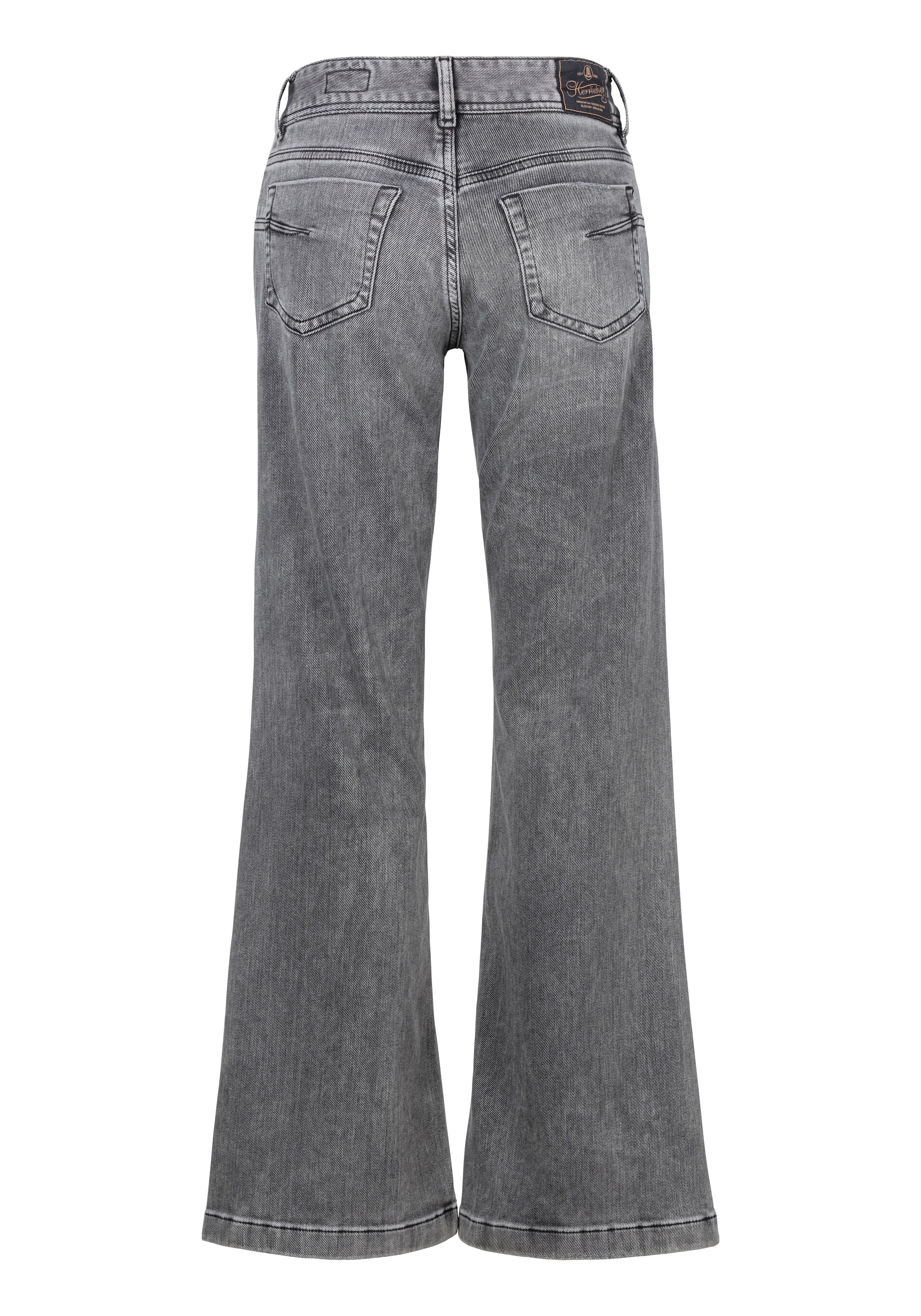 Herrlicher Bootcut-Jeans »Edna Organic Denim Brushed«, mit markanten Taschenabnähern hinten