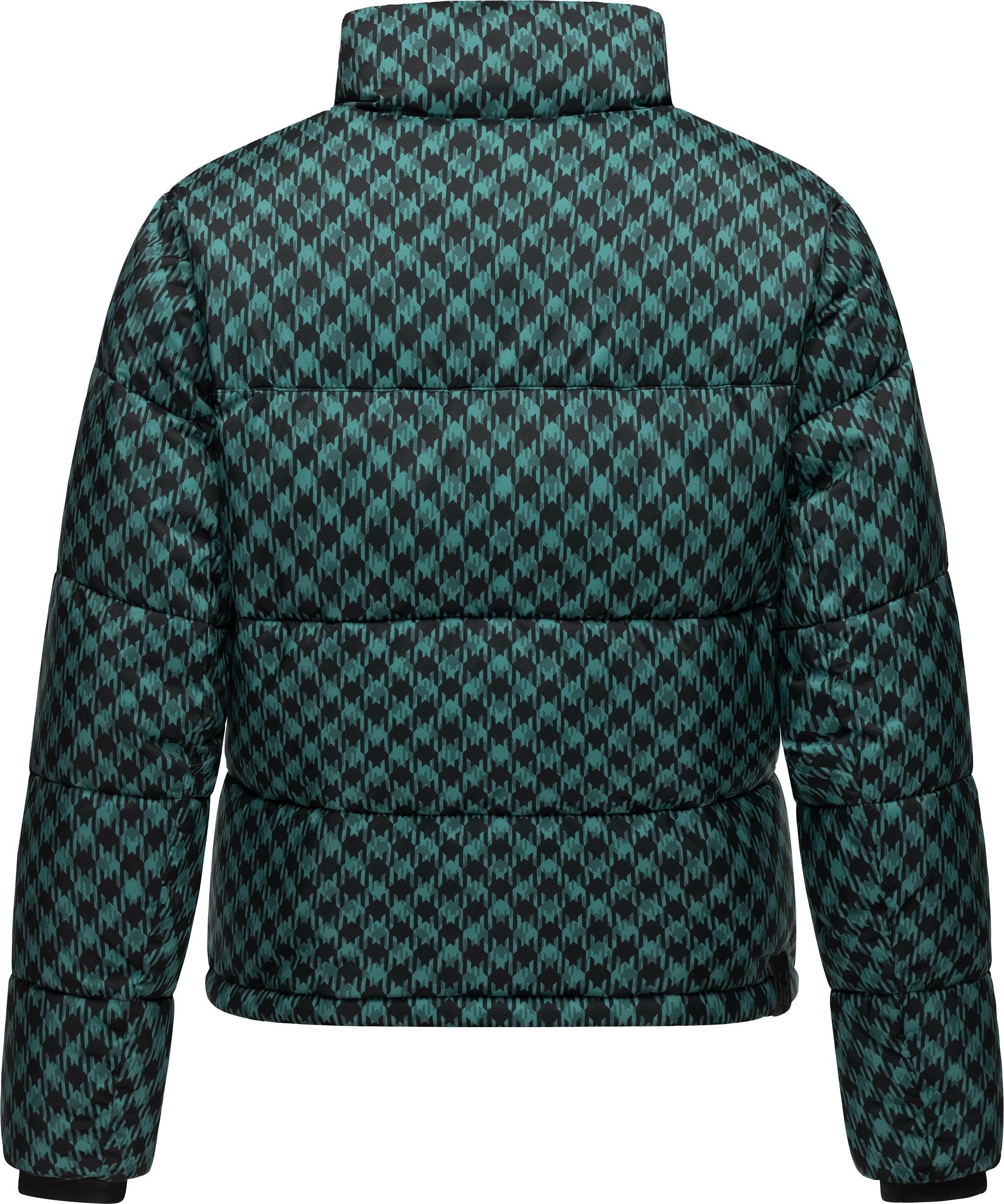 Thumbnail - Ragwear Winterjacke "Serah Print" ohne Kapuze wasserdichte Winter Steppjacke mit Hahnentritt Muster