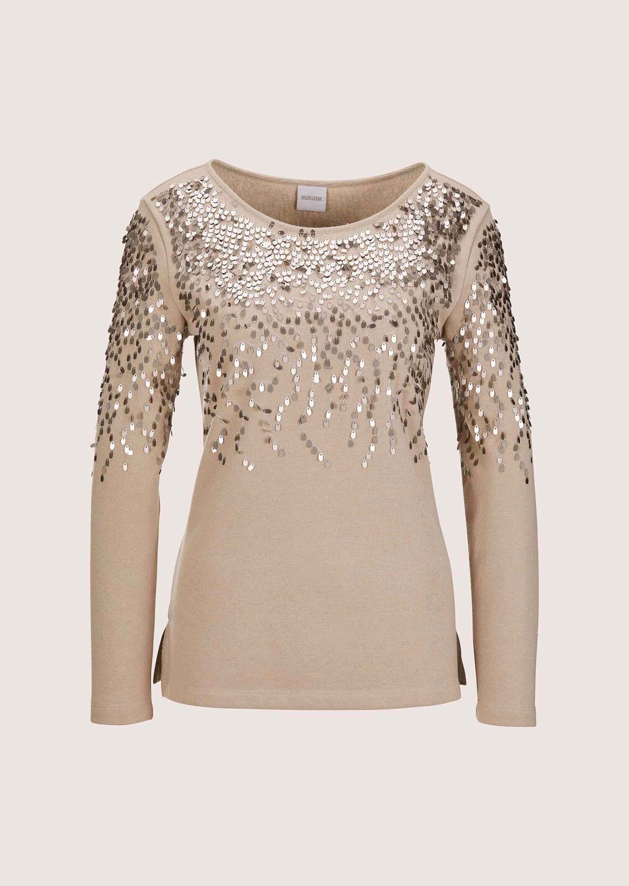 MADELEINE "Sweatshirt Glitzeroberteil mit funkelnden Details" Glanzeffekte durch Pailletten