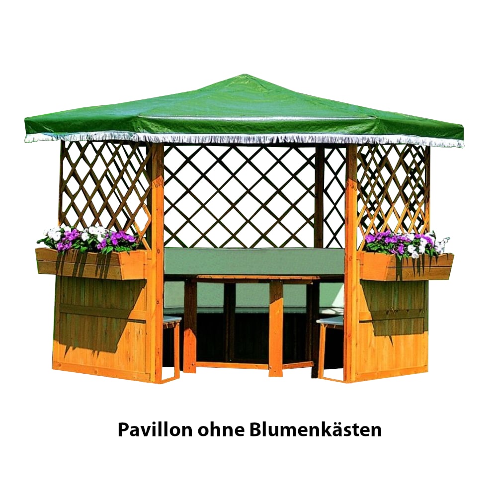 promadino Pavillon »Marburg« BxT: 309x309 cm, inkl. Sitzgruppe und Brüstung