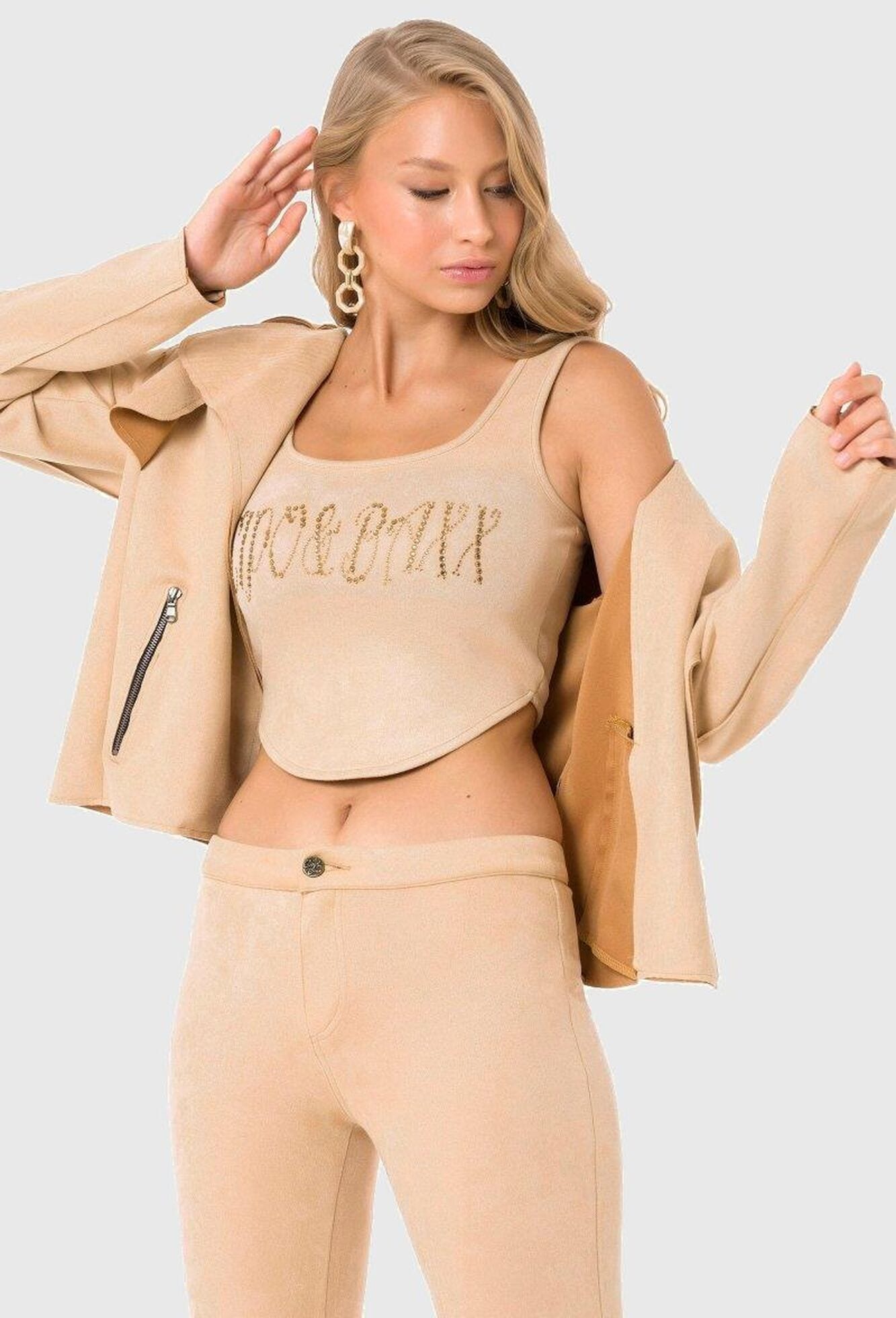 Cipo & Baxx Lederimitatjacke »Cipo & Baxx Jacken« ohne Kapuze in Wildleder-Optik