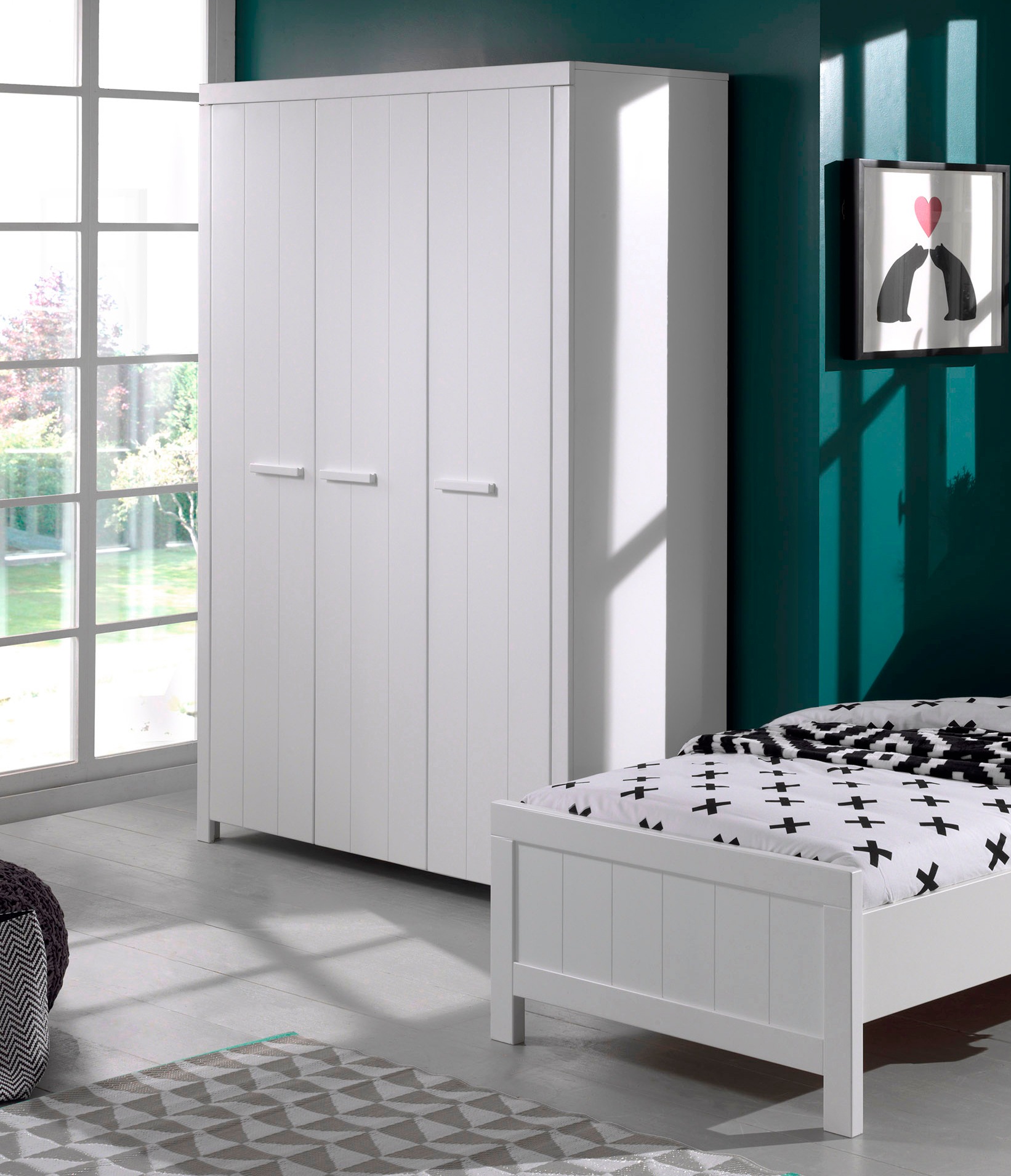 Vipack Kleiderschrank "Erik, Kleiderschrank 3-trg. mit viel Stauraum, MDF w günstig online kaufen