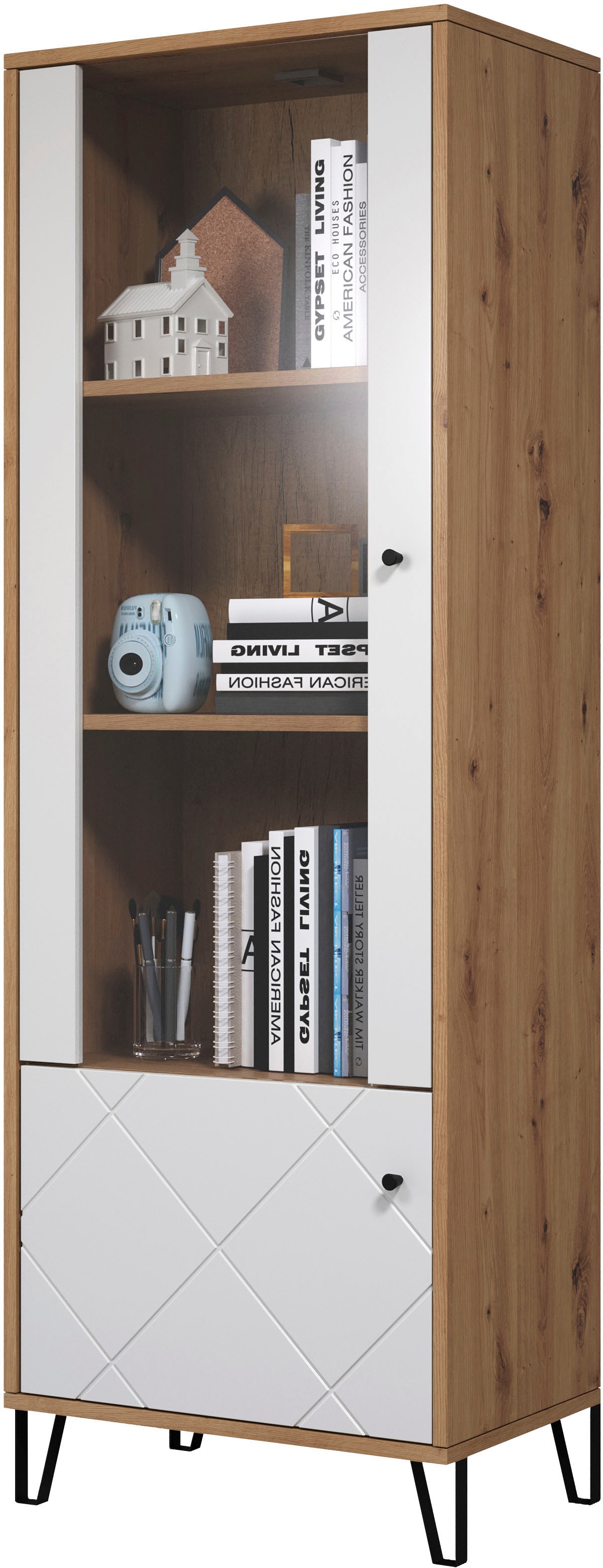 Home affaire Standvitrine "Tarragona" Standvitrine mit 2 Türen - (B/T/H) 63/40/172 cm
