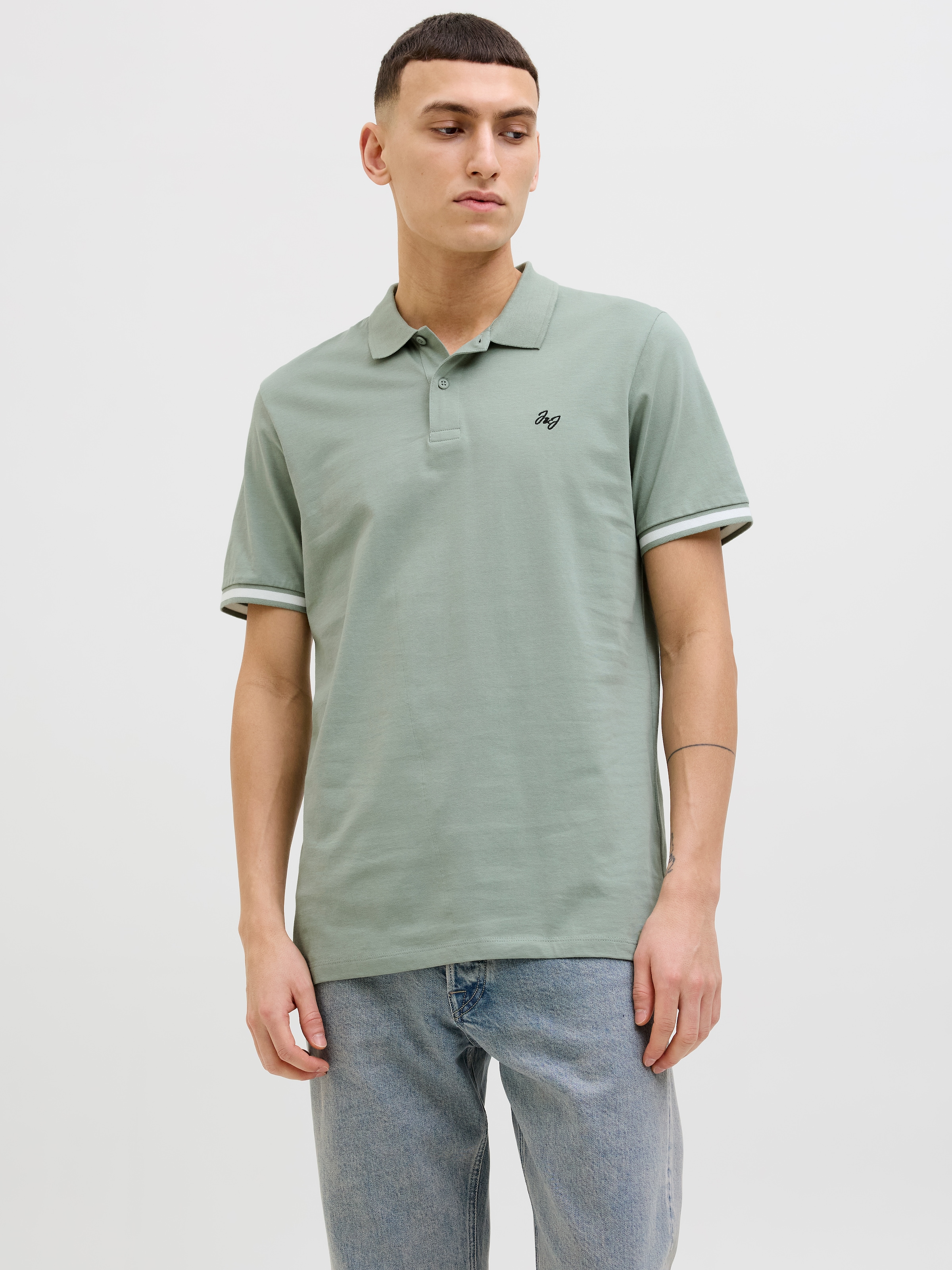 Jack & Jones Poloshirt "JJEJERSEY LOGO POLO SS SN", mit Logo Stickerei günstig online kaufen