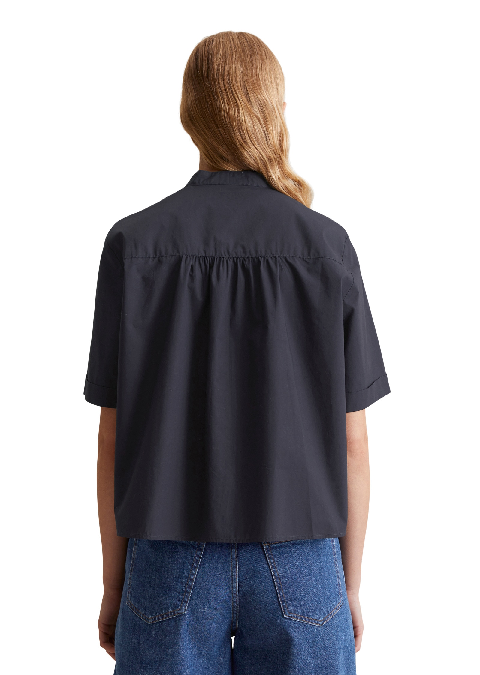 Marc O'Polo DENIM Kurzarmbluse »aus Papertouch Popeline«