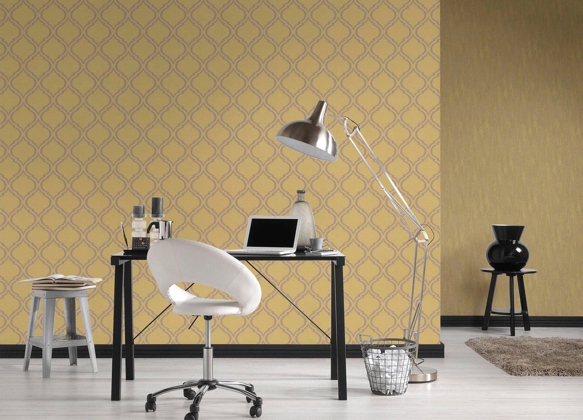 living walls Textiltapete »Di Seta«, uni-einfarbig-unifarben, Uni Tapete einfarbig Tapeten Wohnzimmer Schlafzimmer Küche modern Büro