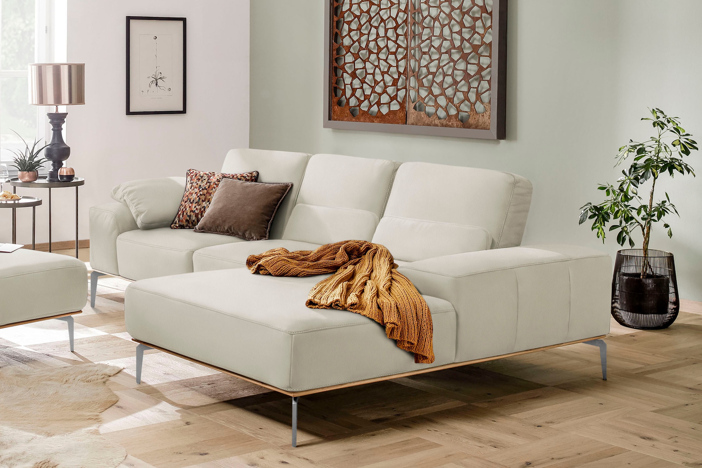 W.SCHILLIG Ecksofa "run", mit elegantem Holzsockel, Füße in Chrom glänzend, günstig online kaufen