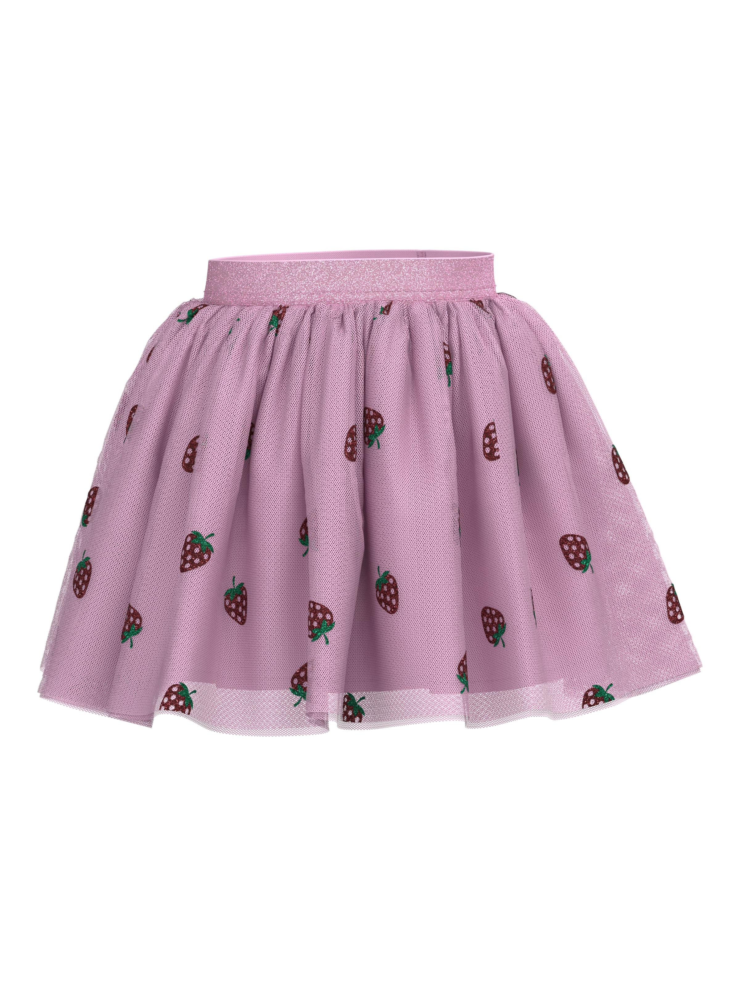 NAME IT Mädchen Minirock "NMFVABOS SKIRT"pirouette aop:stawberries, Gr. 122, bedruckt, Tüll, Obermaterial: 100% Polyester, Röcke
