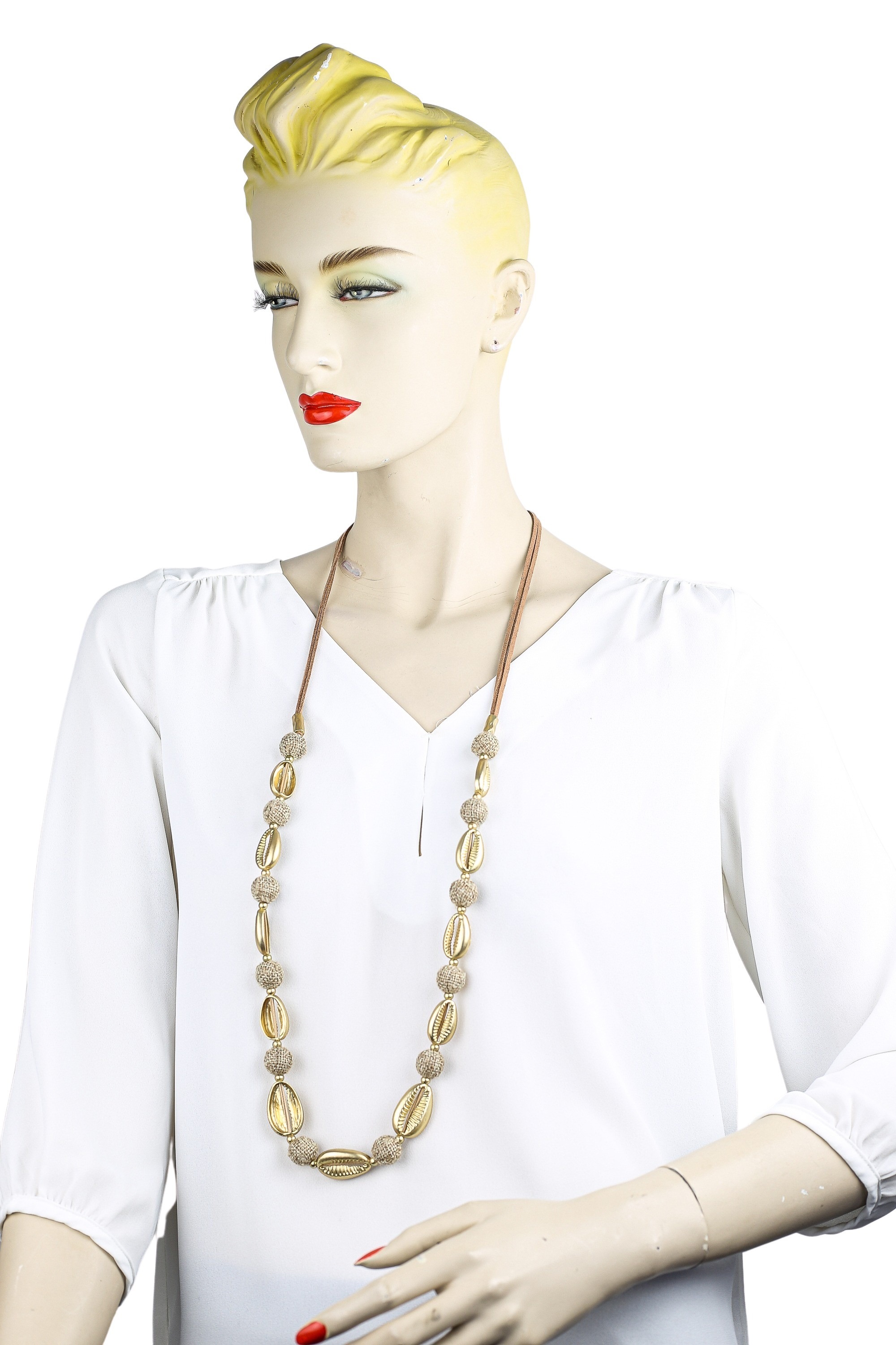 COLLEZIONE ALESSANDRO Lange Kette "Beachshell Glow", mit goldenen Muschelel günstig online kaufen