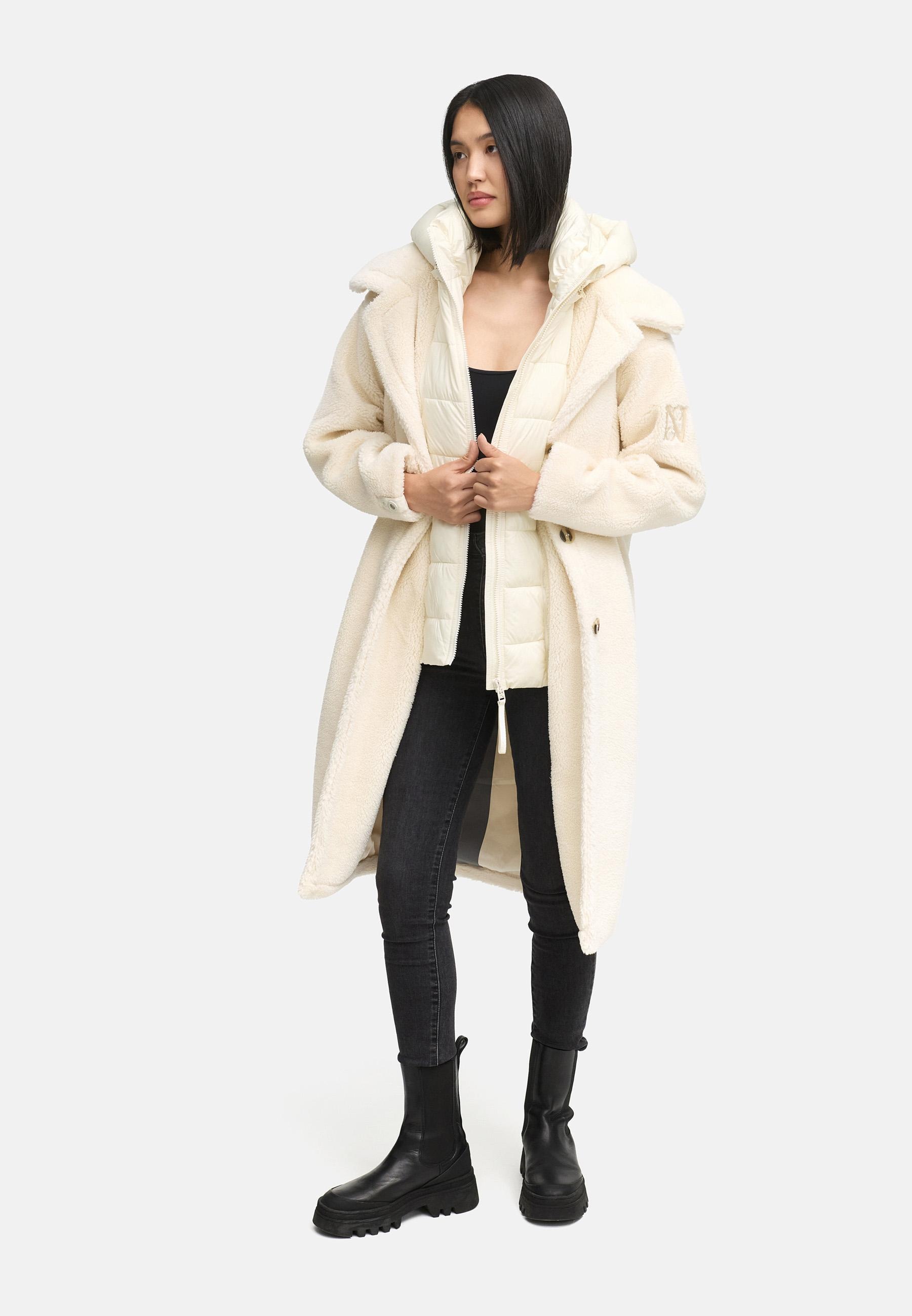 Navahoo Wintermantel »Teddyzauber 14«, Plüschmantel aus Teddyfleece mit abnehbmarem Krageneinsatz