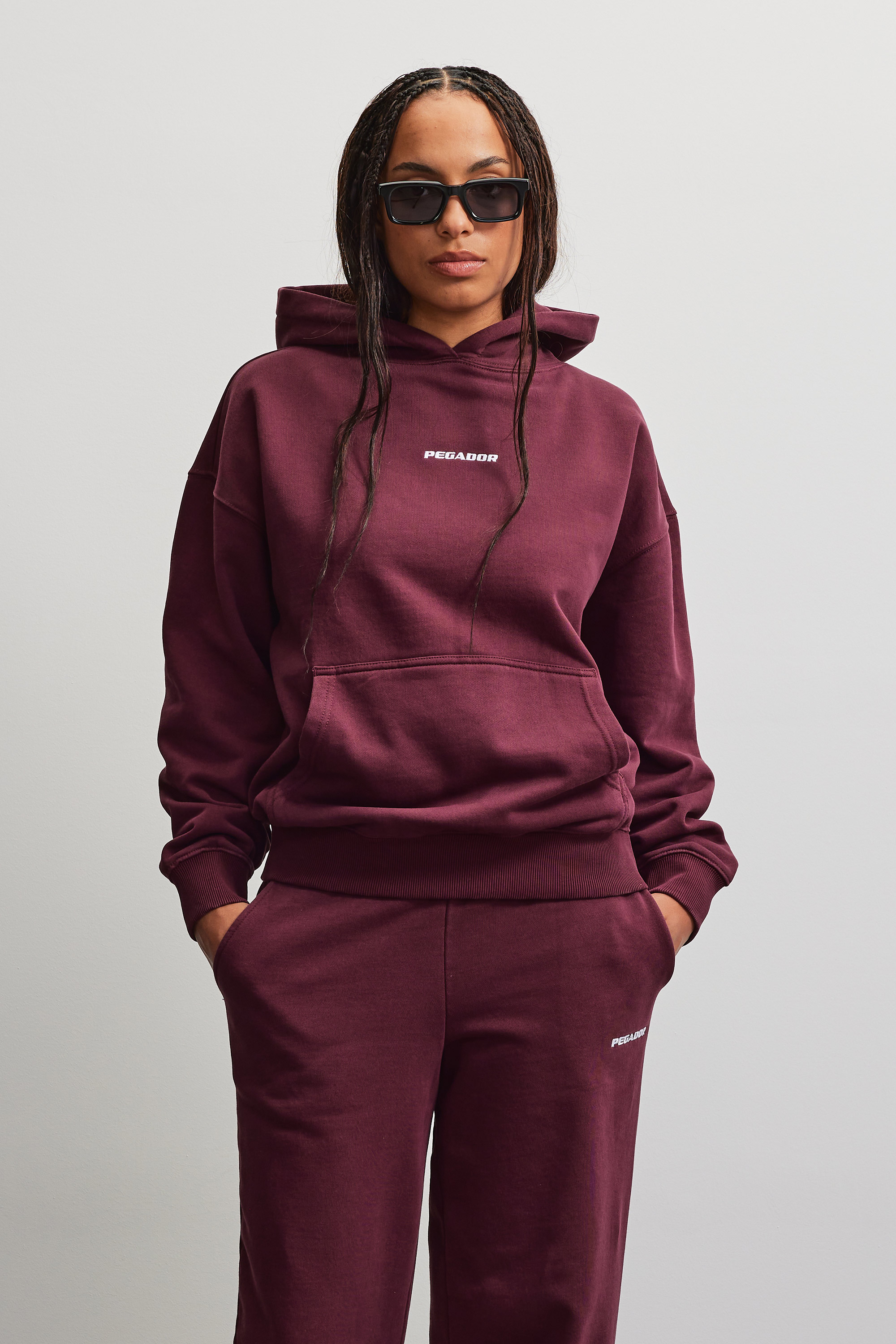 PEGADOR Kapuzensweatshirt "CLARITA LOGO OVERSIZED HOODIE", Baumwollmischung, oversize