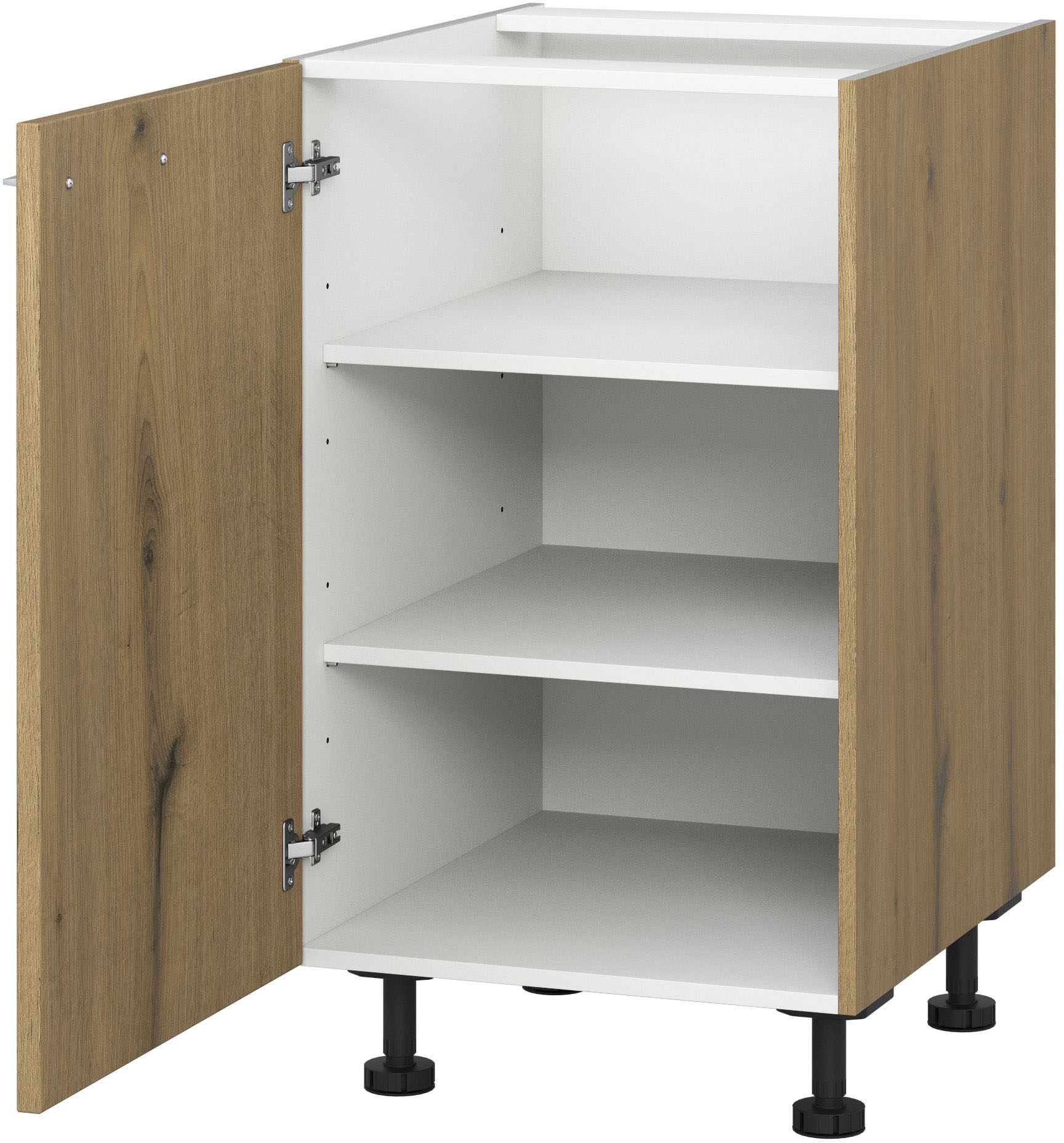 KOCHSTATION Unterschrank "KS-Trea U60" zwei Einlegeböden, Breite 60 cm, Höhe 75 cm, mit verstellbaren Füßen