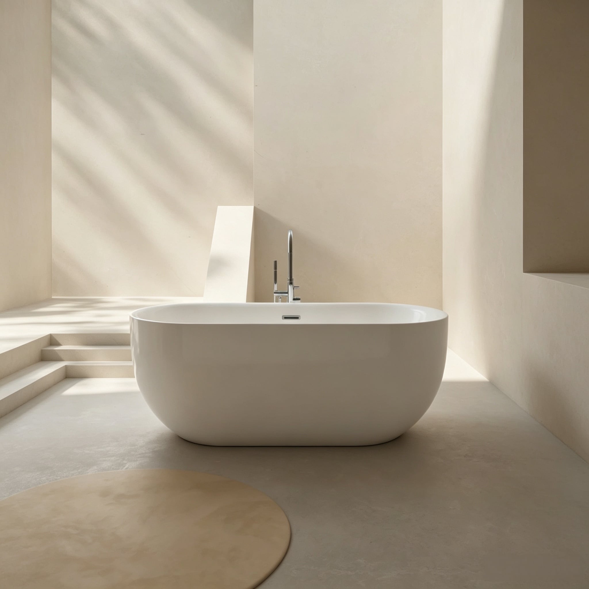 welltime Badewanne »Setubal« Höhe 62 cm mit Ablaufstöpsel | verstellbare Füße | Überlauf wandanliegend, aus hochwertigem Sanitäracryl, mit Pop Up Ventil