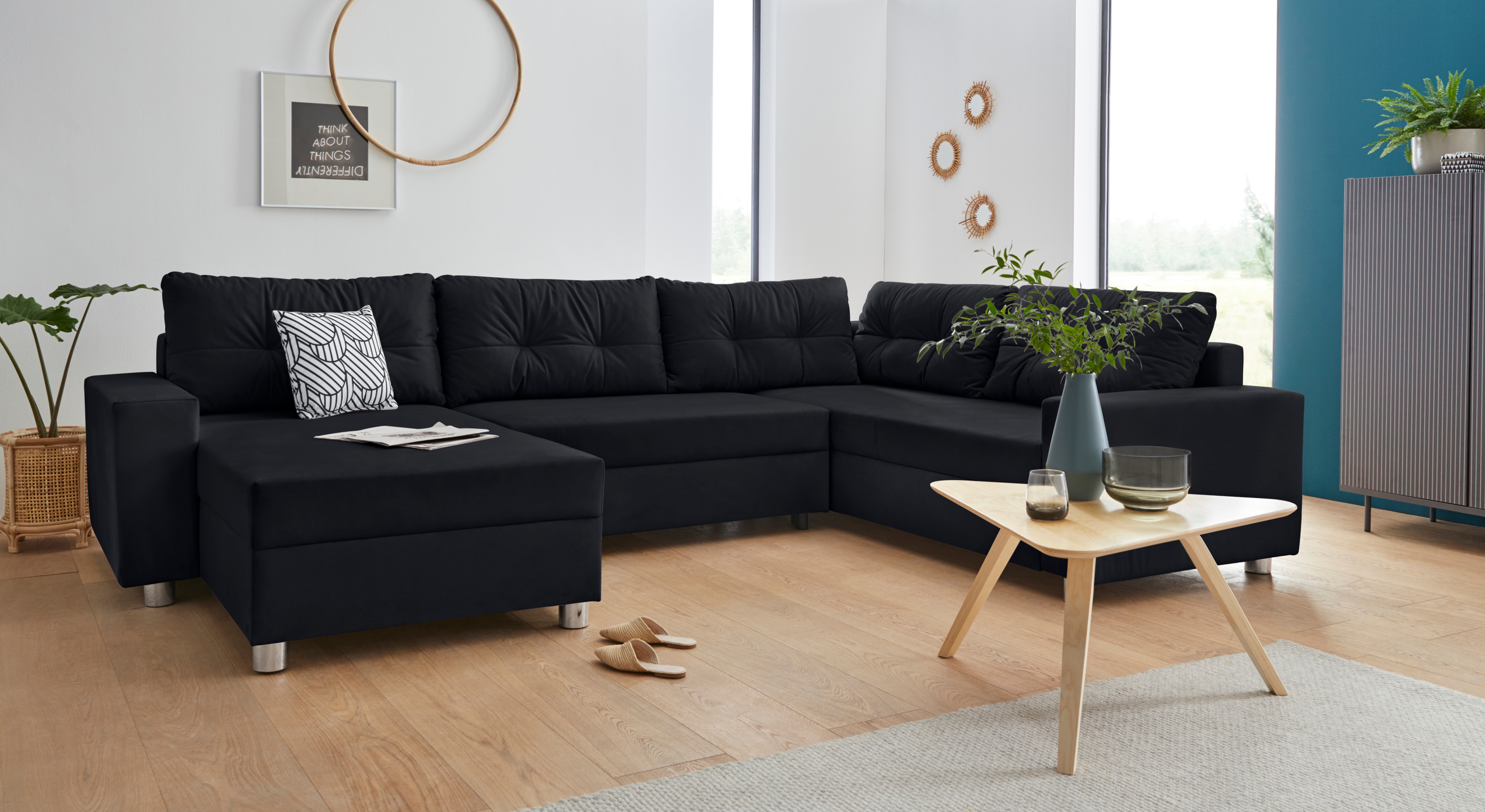 COLLECTION AB Wohnlandschaft "Paris U-Form, B: 310 cm" 1 Zierkissen & Federkern, optional Schlaffunktion & Bettkasten