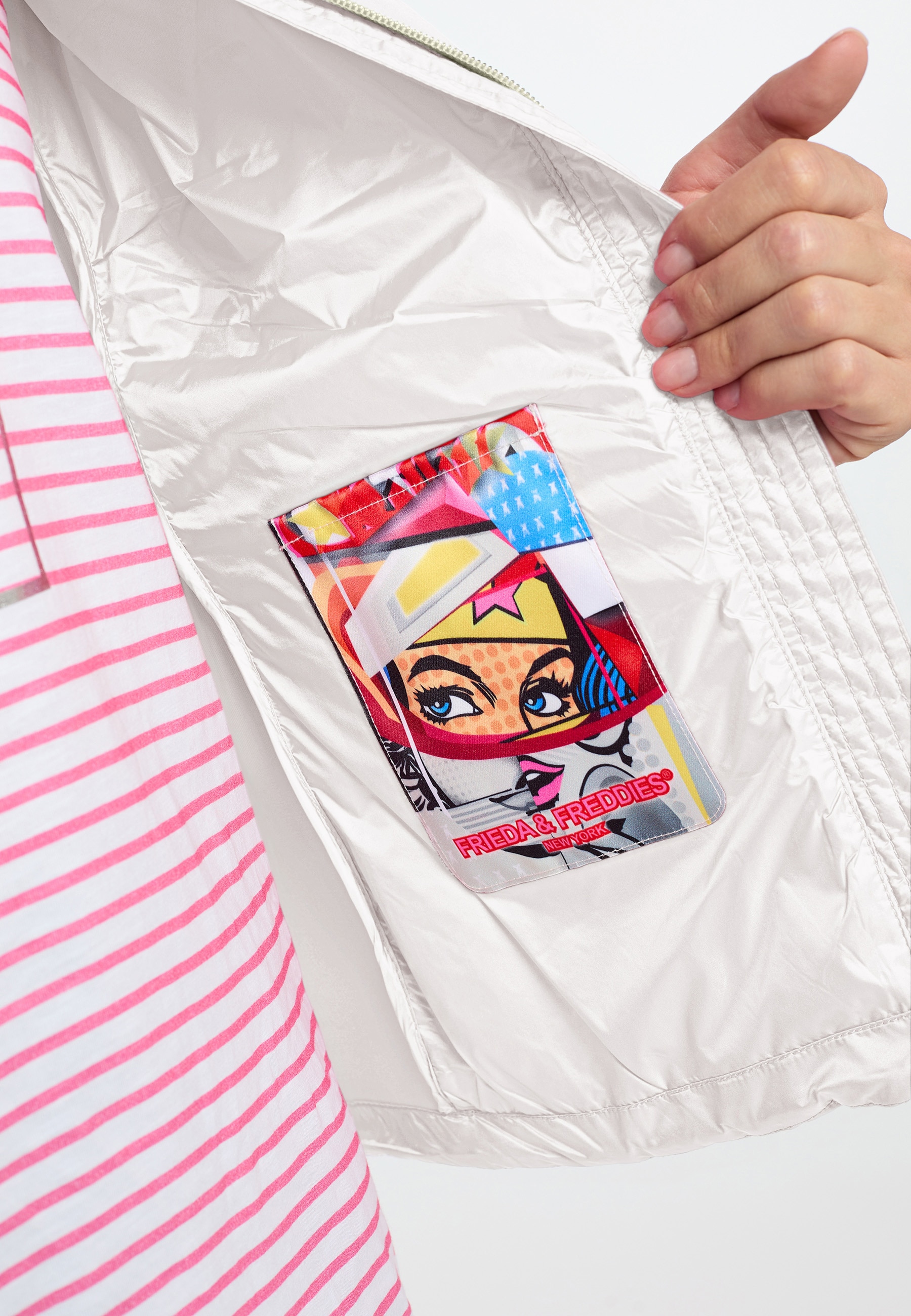 Frieda & Freddies Collegejacke »Fake Down Jacket / New Genius«