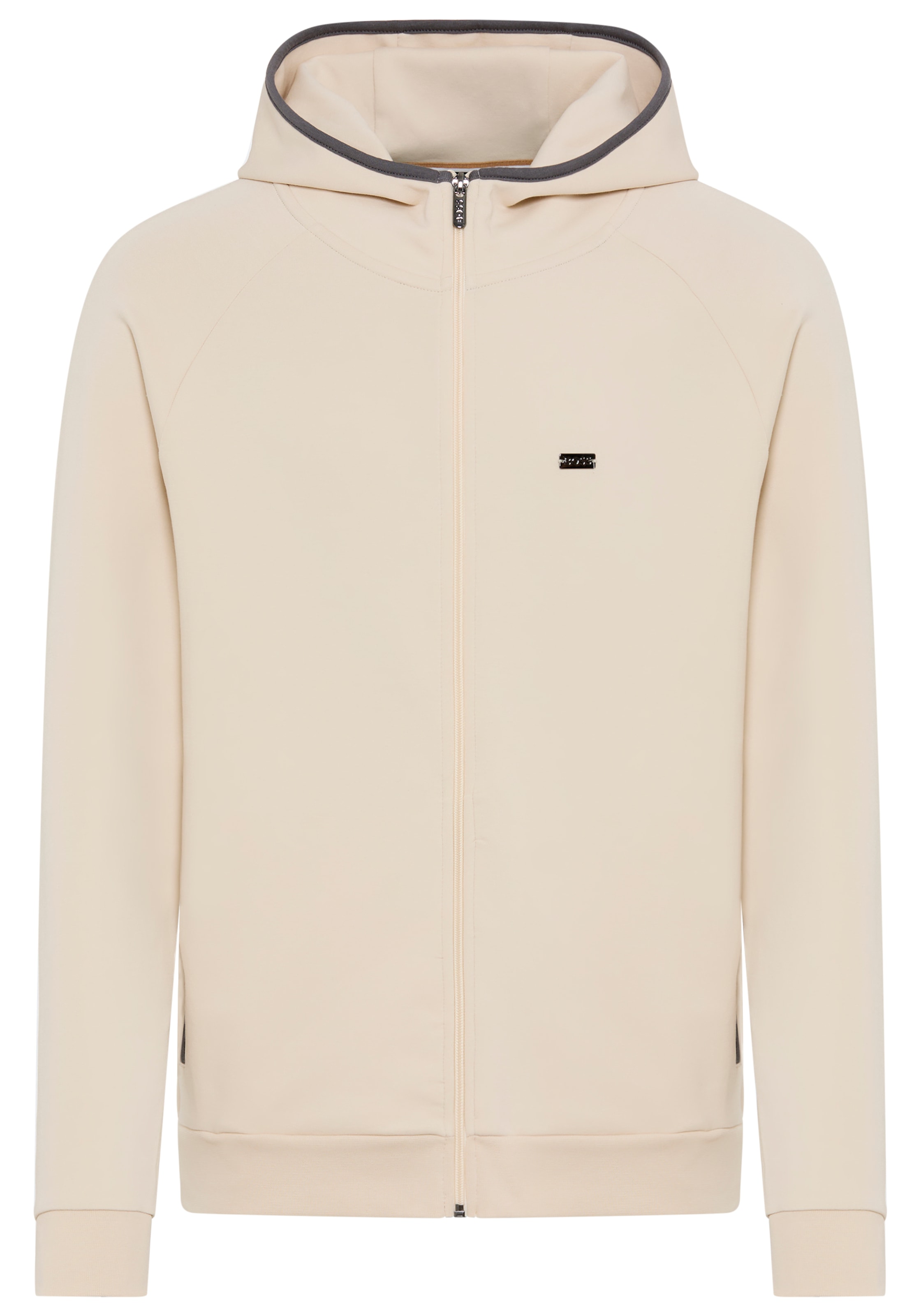 BOSS Kapuzensweatjacke "Sense" us Baumwoll-Mix mit kontrastierenden Einfass günstig online kaufen