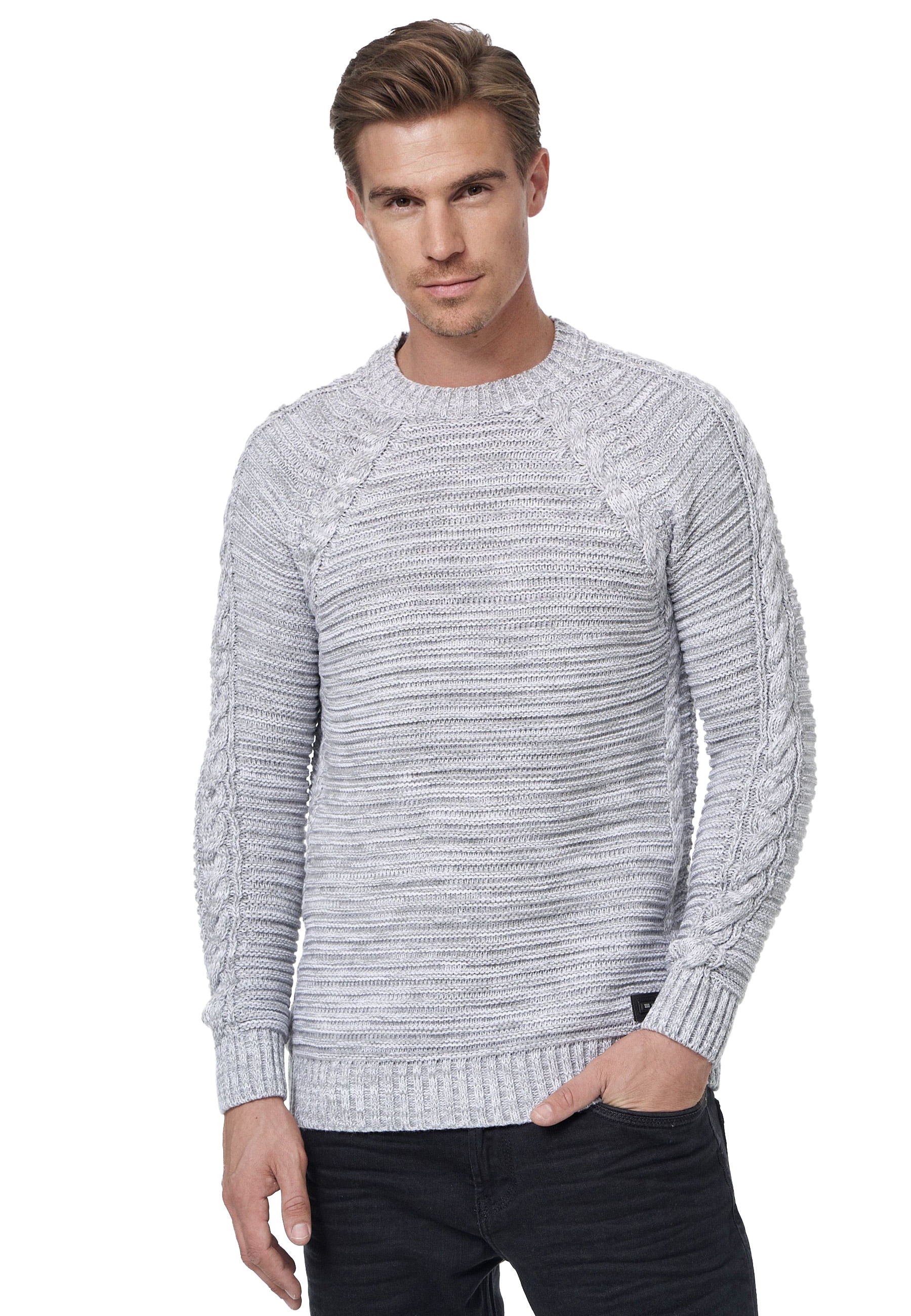 Strickpullover, in meliertem Design