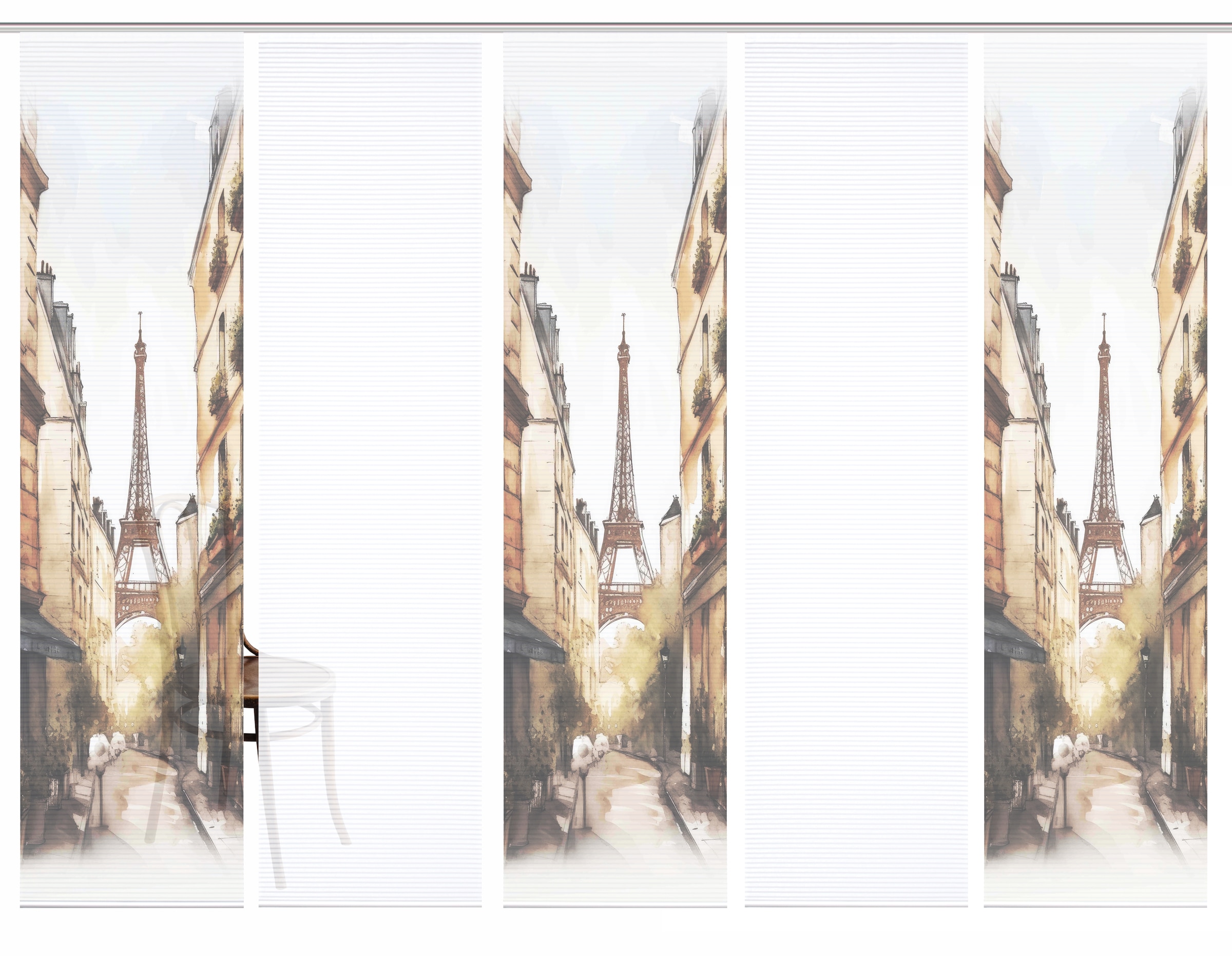 HOME in green Schiebegardine "FRANCQ" Paneelwagen 5 Stk. tlg. Bambusoptik, günstig online kaufen