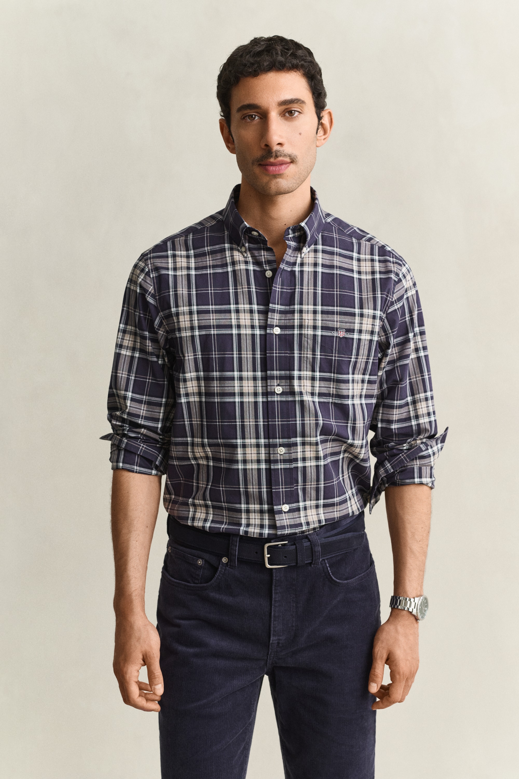 Gant Langarmhemd "REGULAR POPLIN CHECK" Button-down-Kragen, kariert