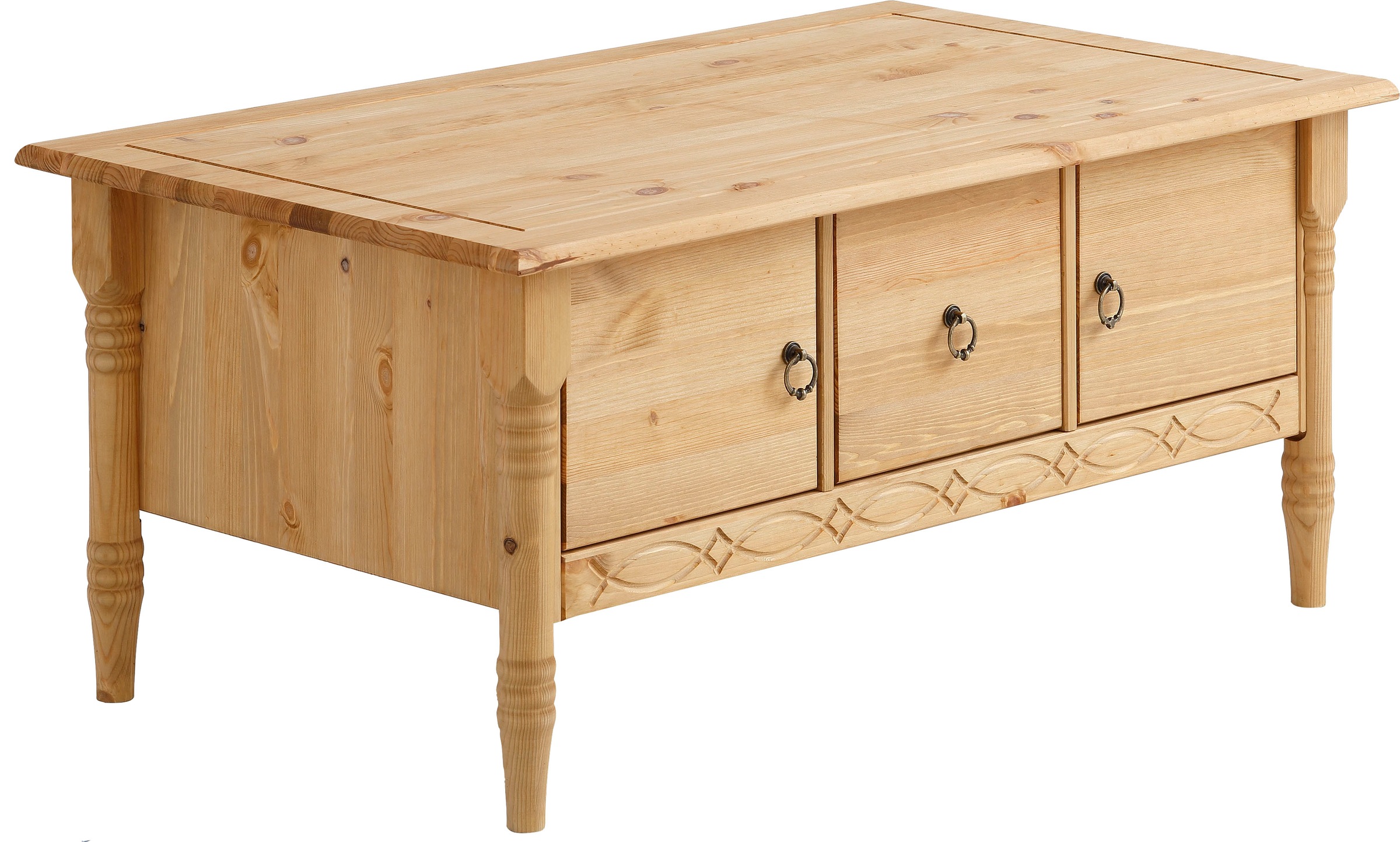 Thumbnail - OTTO home Couchtisch "Indra" aus massiver Kiefer, FSC, mit Stauraum, dezentes Ornament