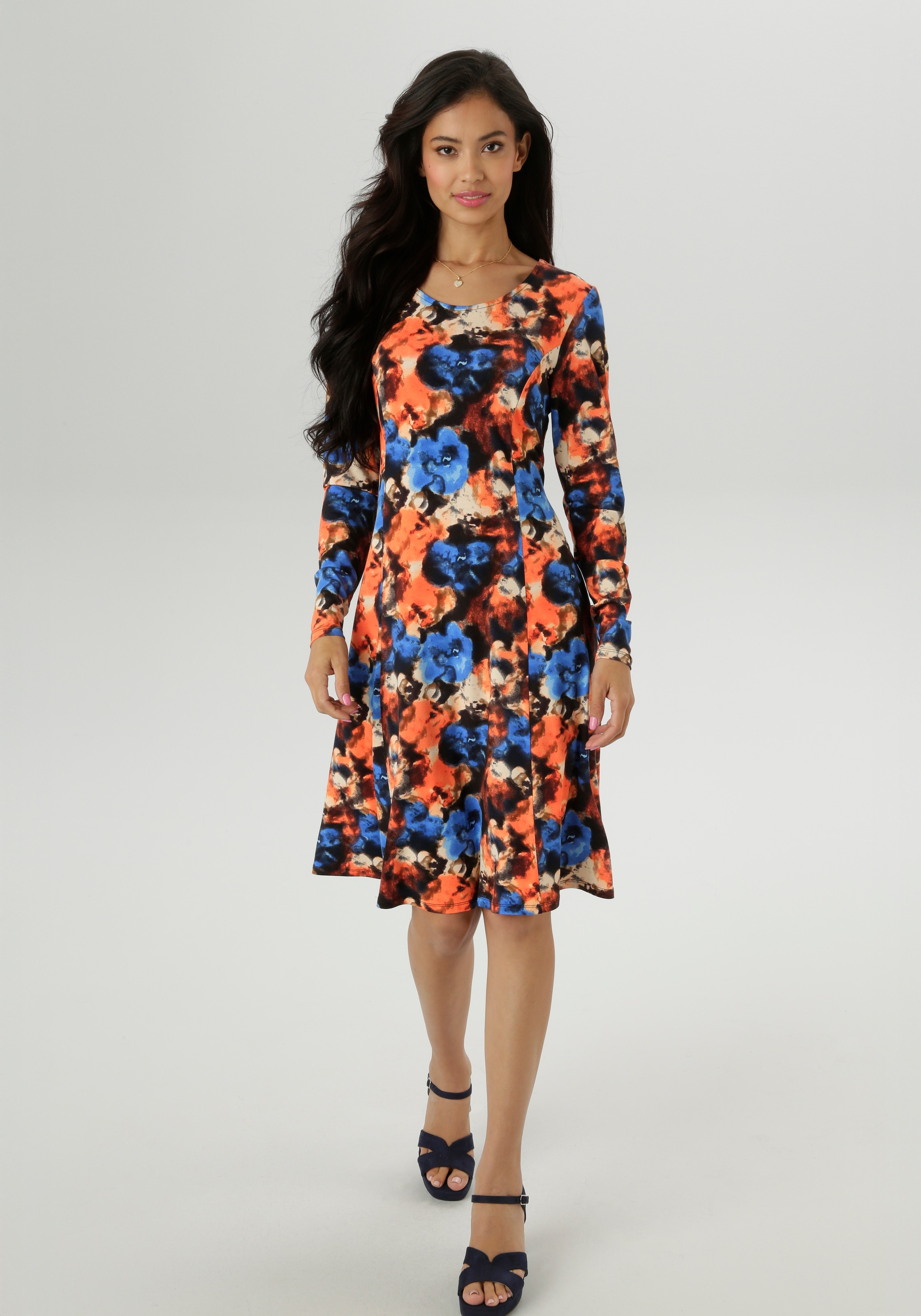 Aniston SELECTED Jerseykleid, mit farbintensiven Batikdruck - NEUE KOLLEKTION