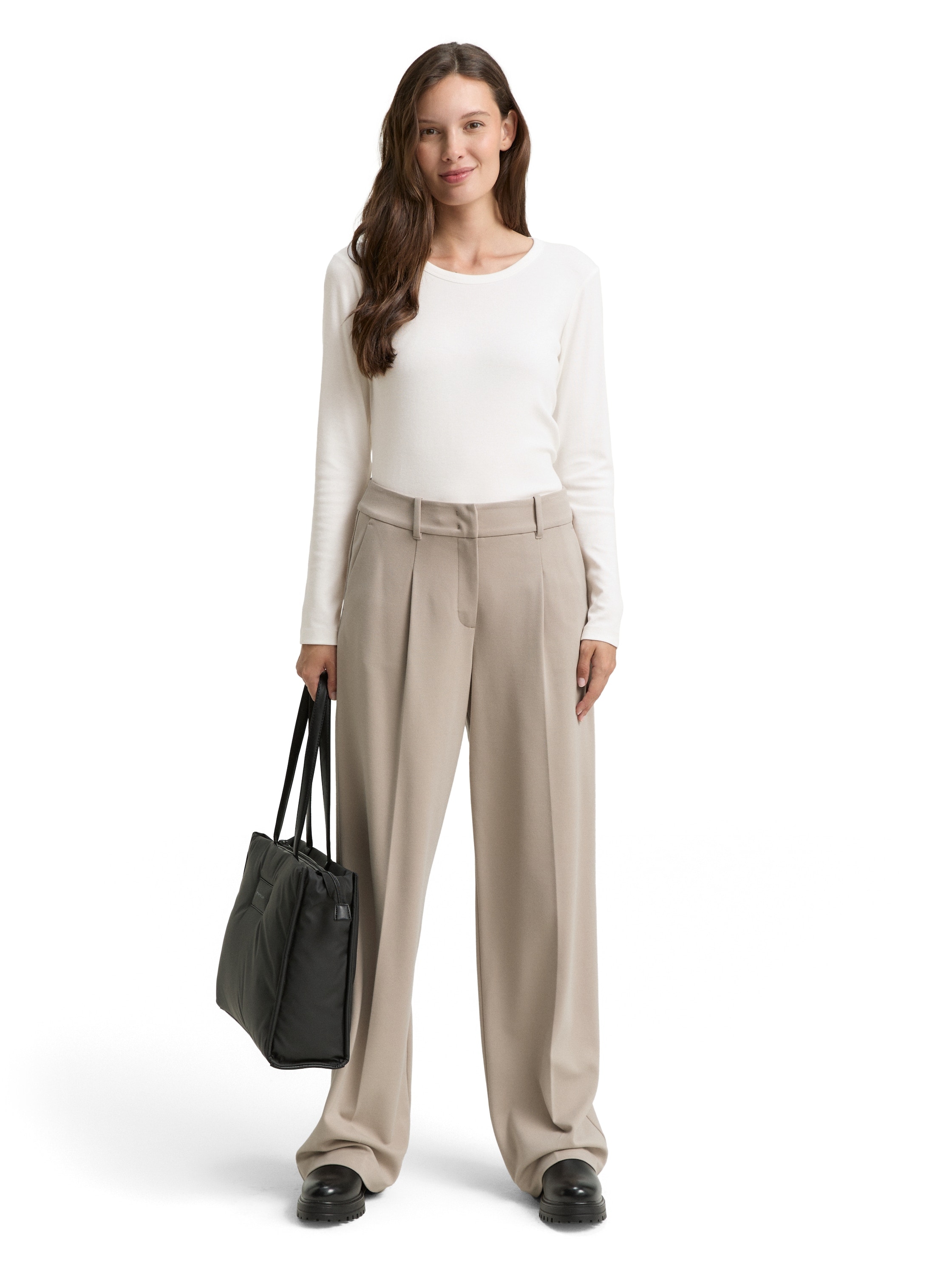 TOM TAILOR Langarmshirt, mit Rundhalsausschnitt und Stretch